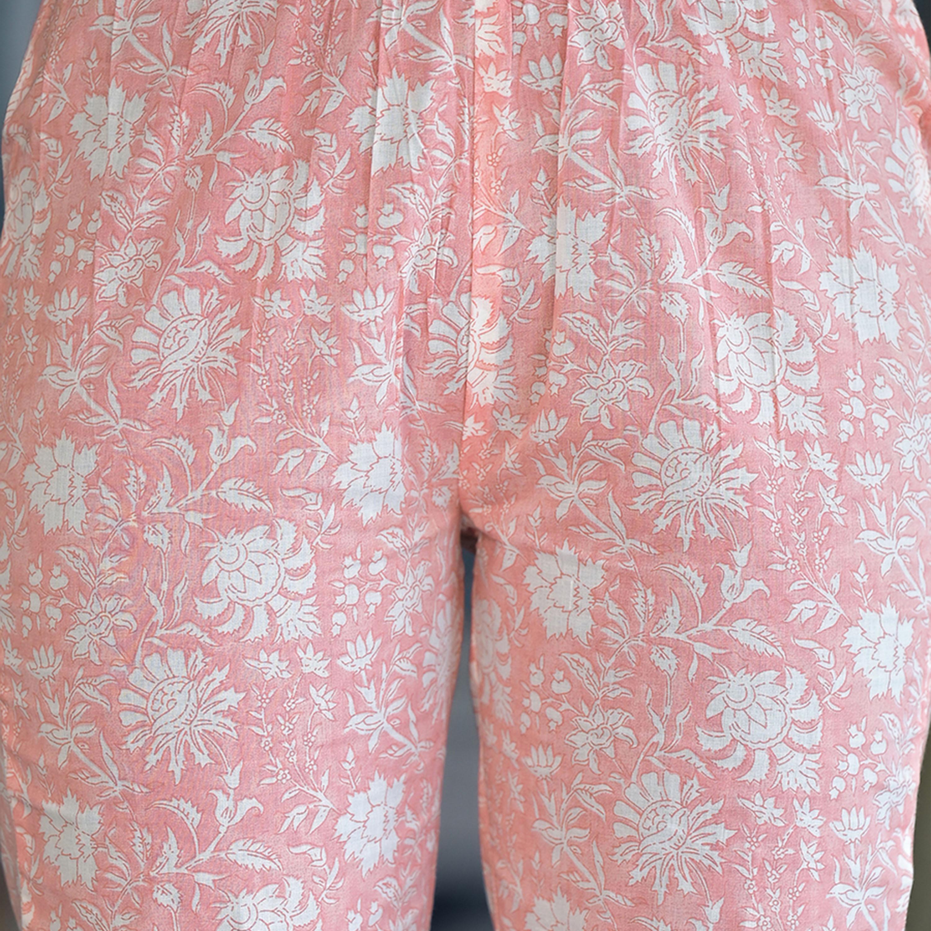 Vishudh X Styli Pink Ethnic Motifs Printed Pure Cotton Straight Kurta & Trousers With Dupatta-women-clothing-ethnicwear-sareesets-image-6