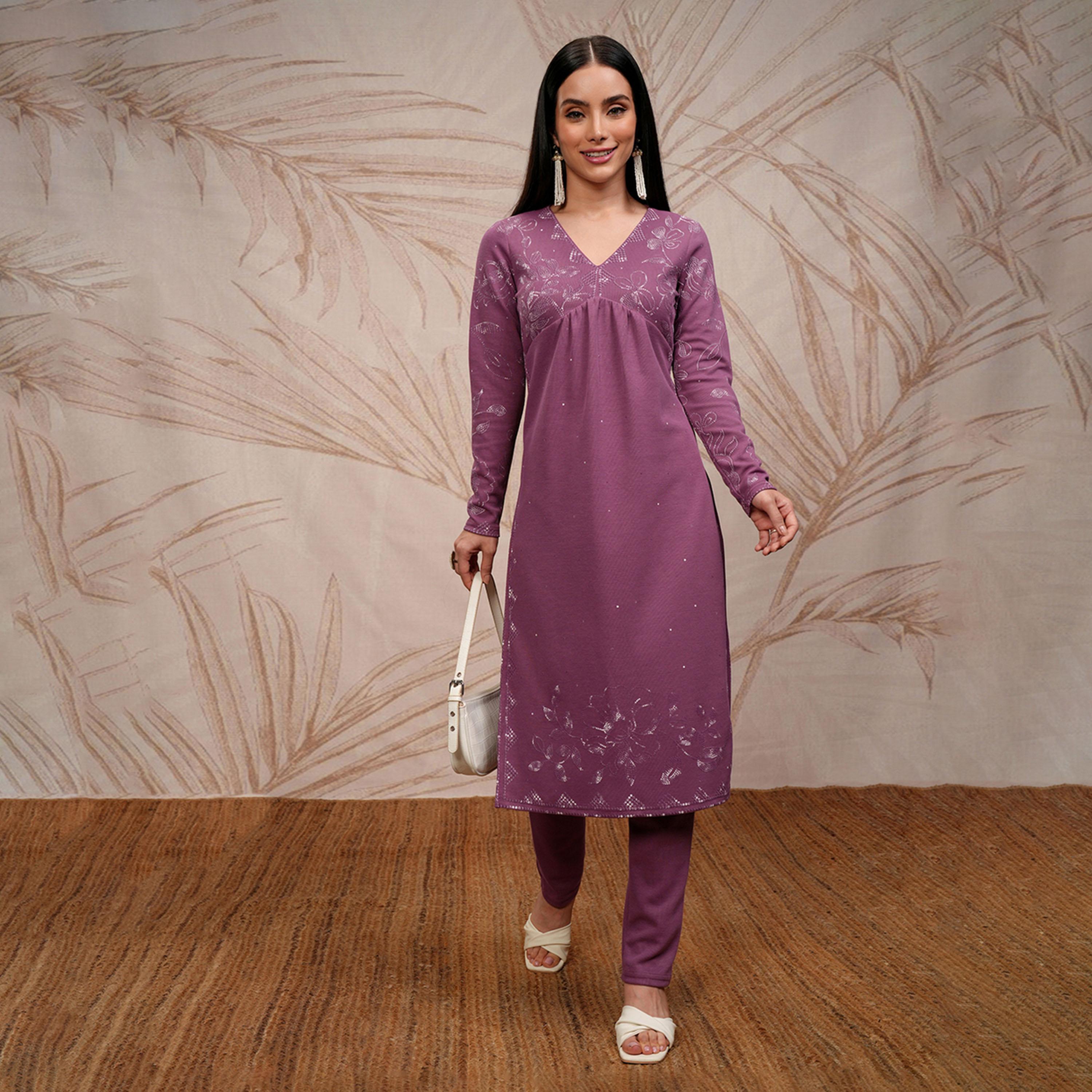 Vishudh X Styli Floral Printed Straight Kurta With Trouser-women-clothing-ethnicwear-kurtasets-image-1