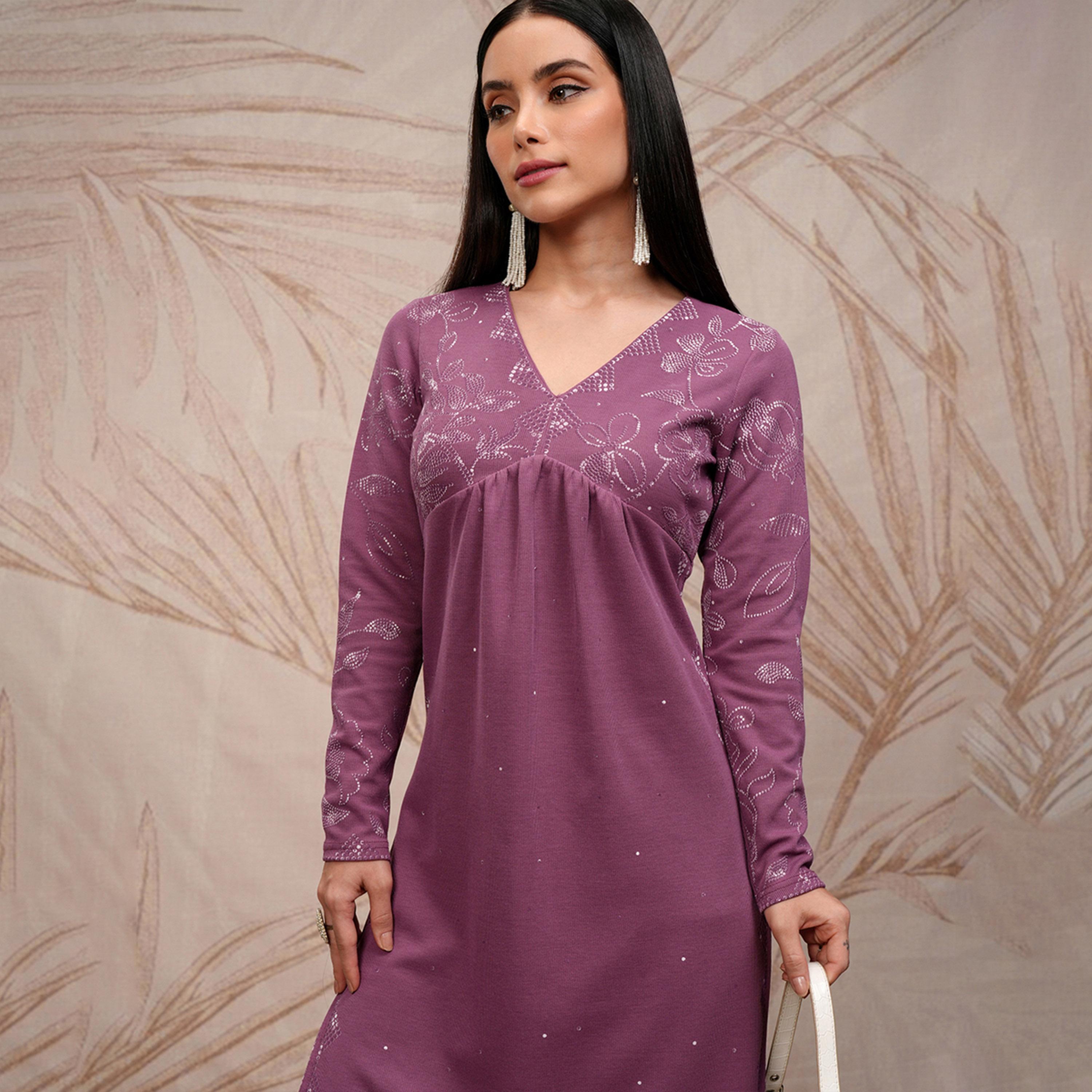 فيشود × ستايلي - كورتا مستقيمة بطبعة زهور مع بنطال-women-clothing-ethnicwear-kurtasets-image-2