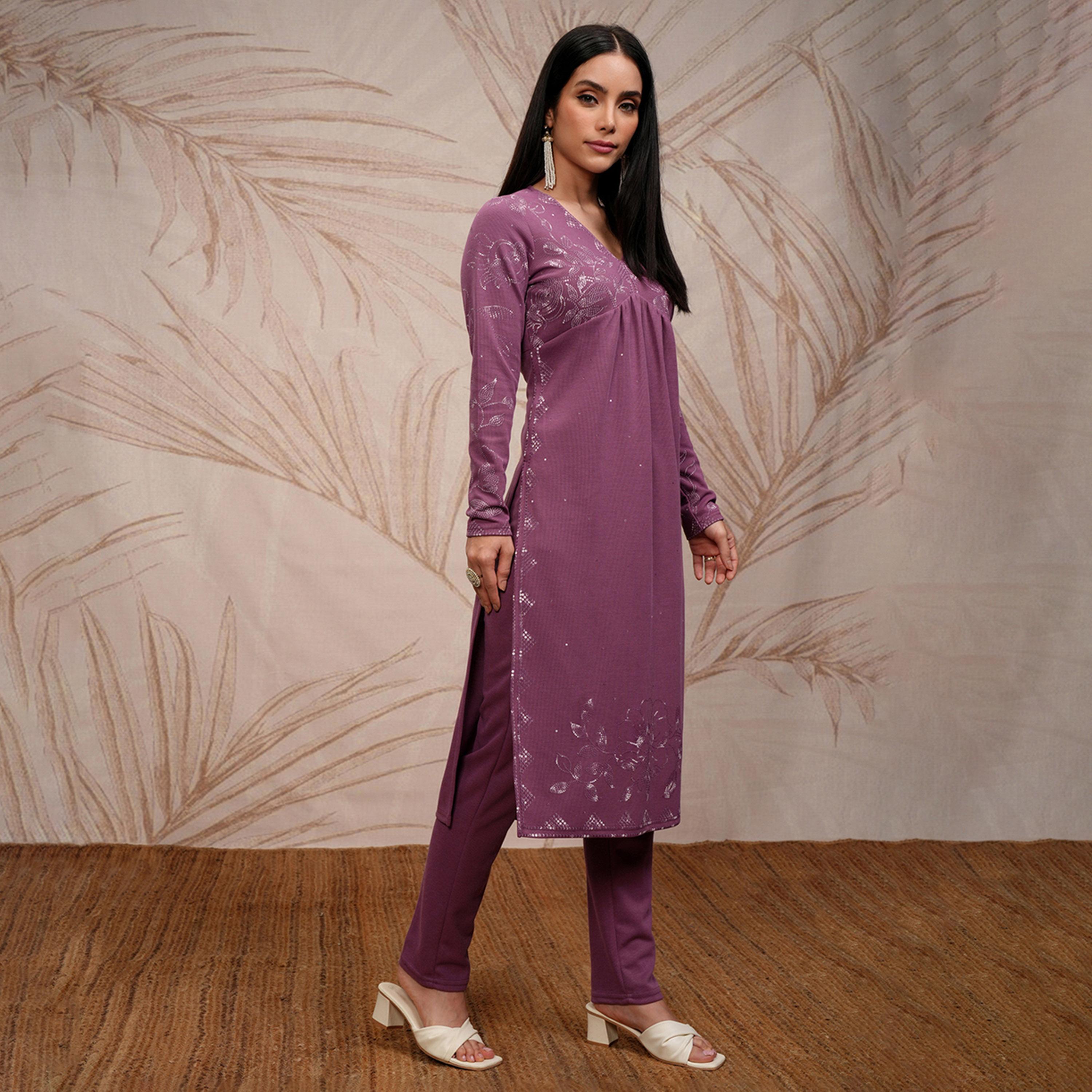 Vishudh X Styli Floral Printed Straight Kurta With Trouser-women-clothing-ethnicwear-kurtasets-image-6