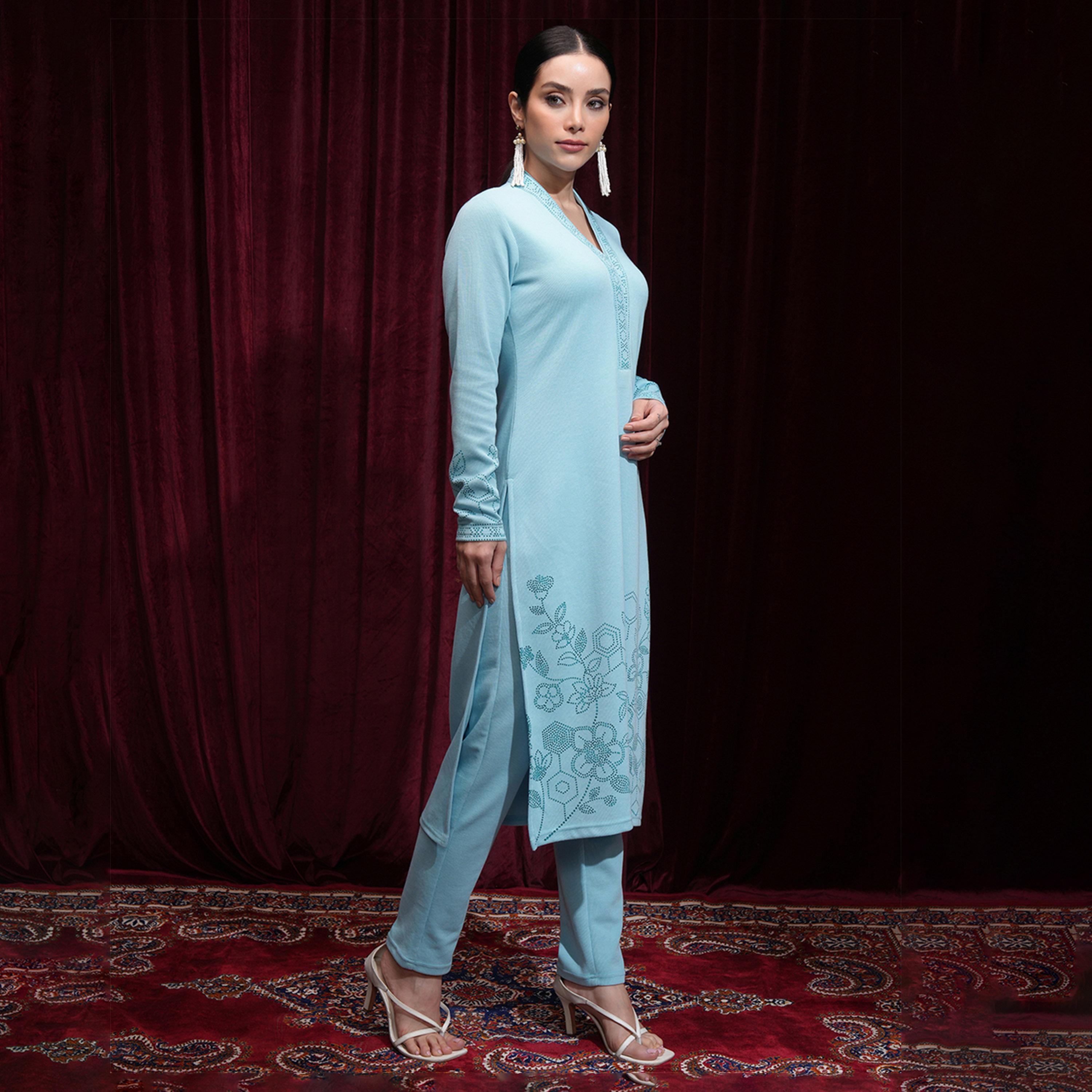 فيشود × ستايلي - كورتا نسائية عادية مطبوعة مع بنطال-women-clothing-ethnicwear-kurtasets-image-4