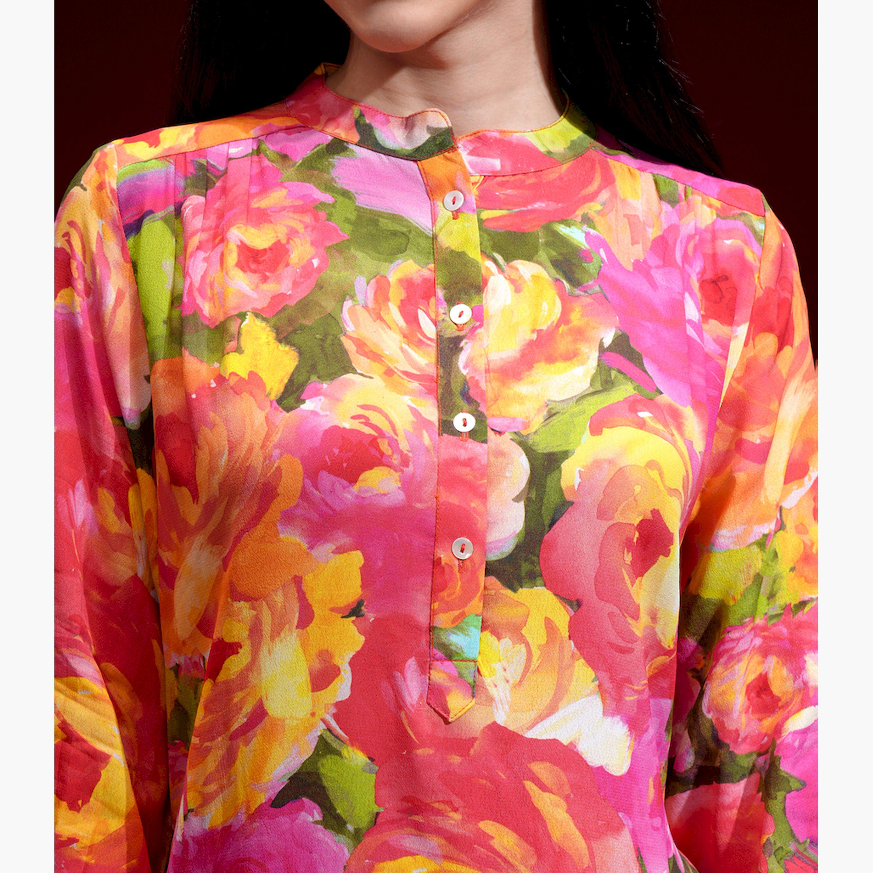 فيشود × ستايلي - كورتا نسائية عادية مطبوعة بالزهور مع بنطال-women-clothing-ethnicwear-kurtasets-image-5