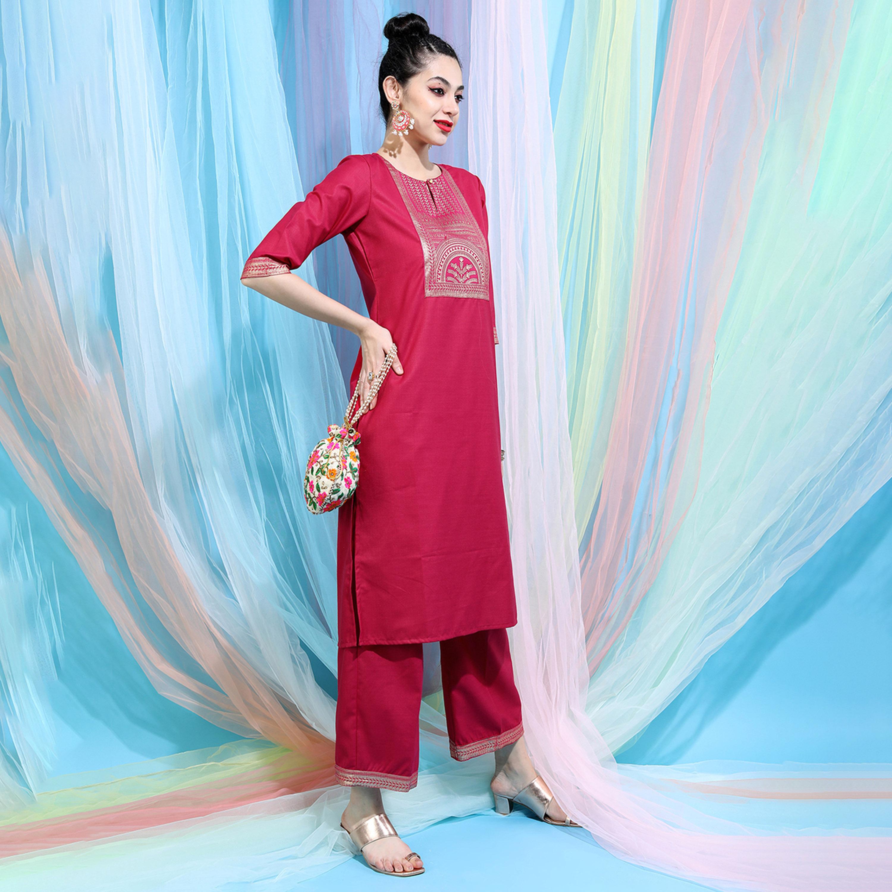 فيشود × ستايلي - كورتا نسائية مطبوعة مع بنطال بالازو ووشاح دوباتا-women-clothing-ethnicwear-sareesets-image-5