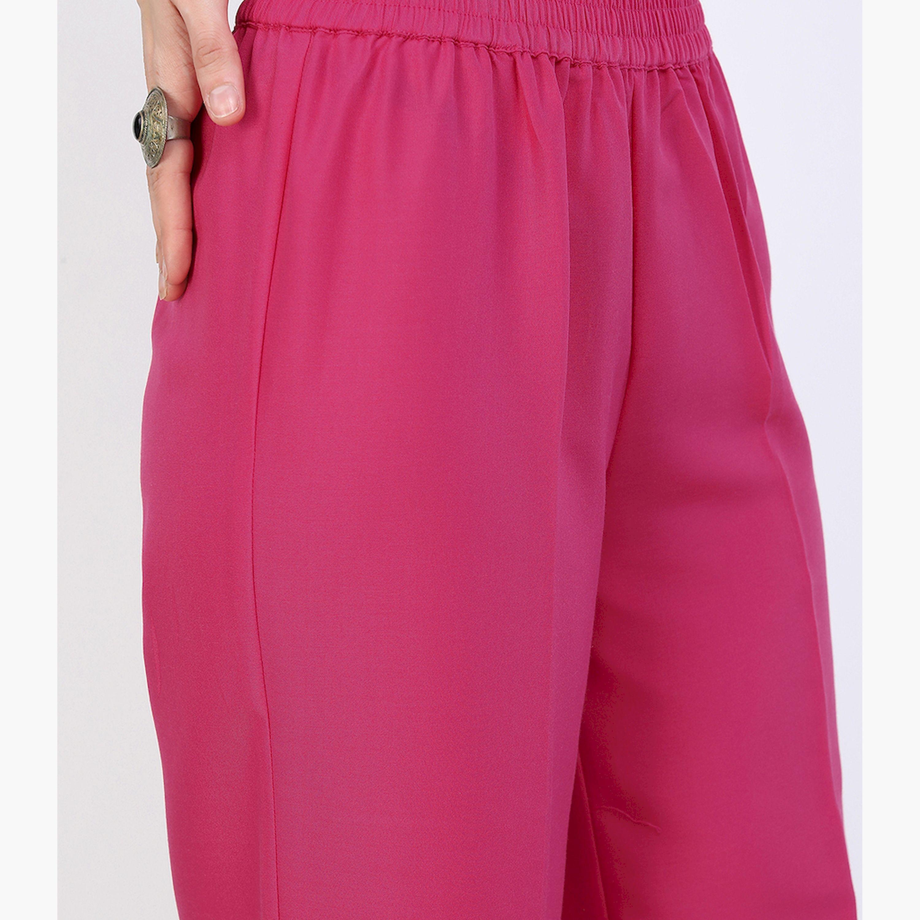 Vishudh X Styli Women Pink Bandhani Printed Kurti with Trousers-women-clothing-ethnicwear-kurtasets-image-6