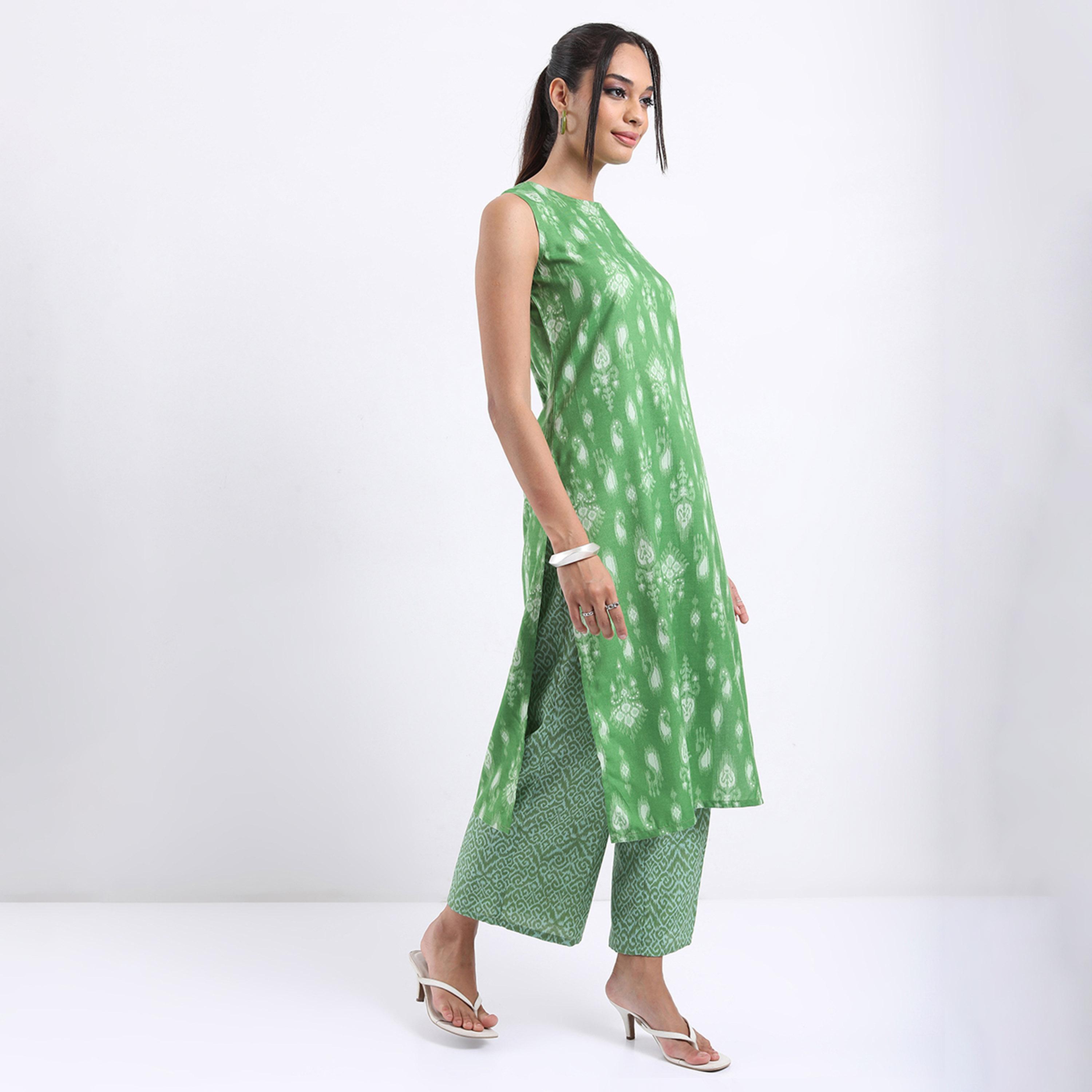 Vishudh X Styli Ethnic Motifs Printed Straight Kurta with Palazzos-women-clothing-ethnicwear-kurtasets-image-5