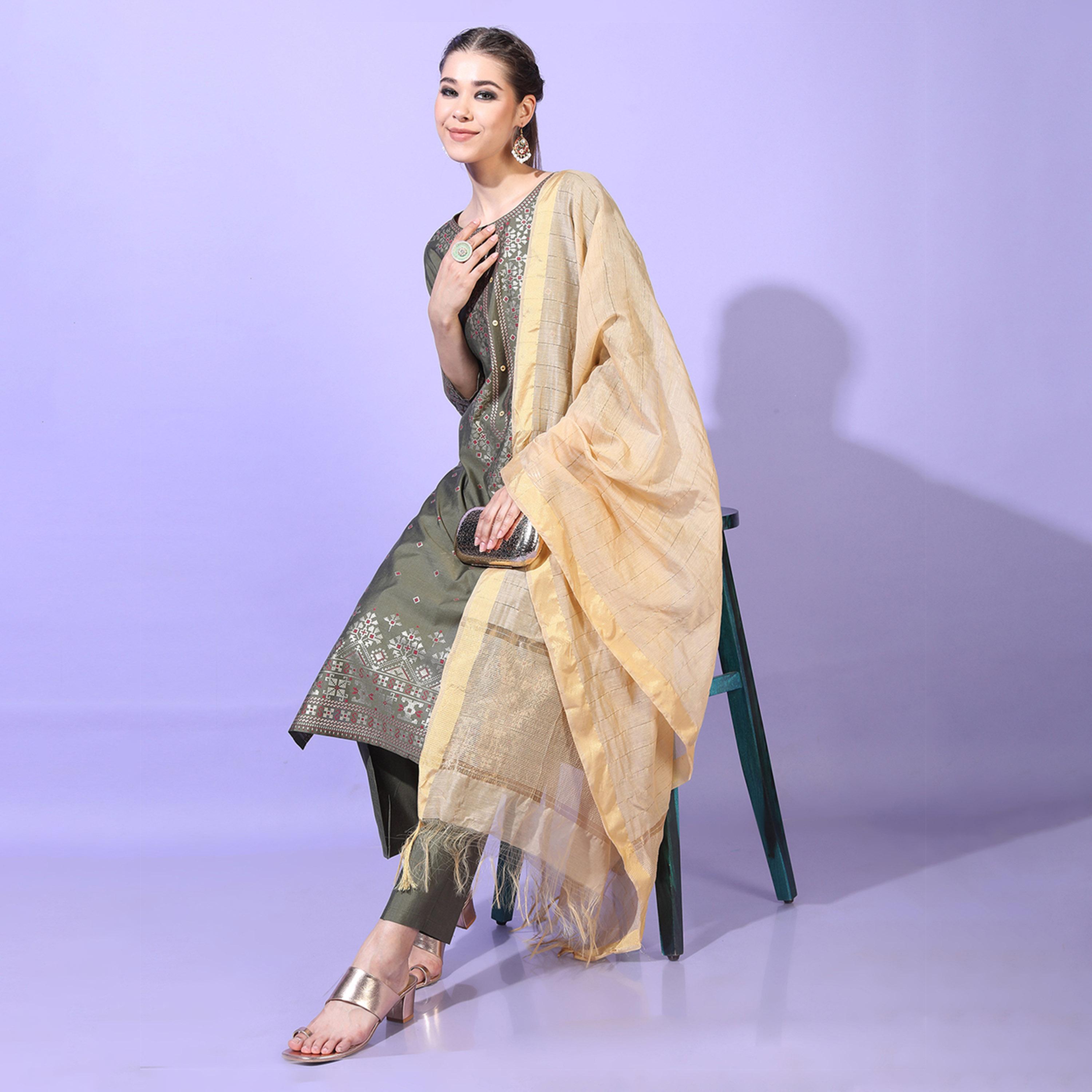 Vishudh X Styli Women Ethnic Motifs Viscose Rayon Kurta Set-women-clothing-ethnicwear-kurtasets-image-1