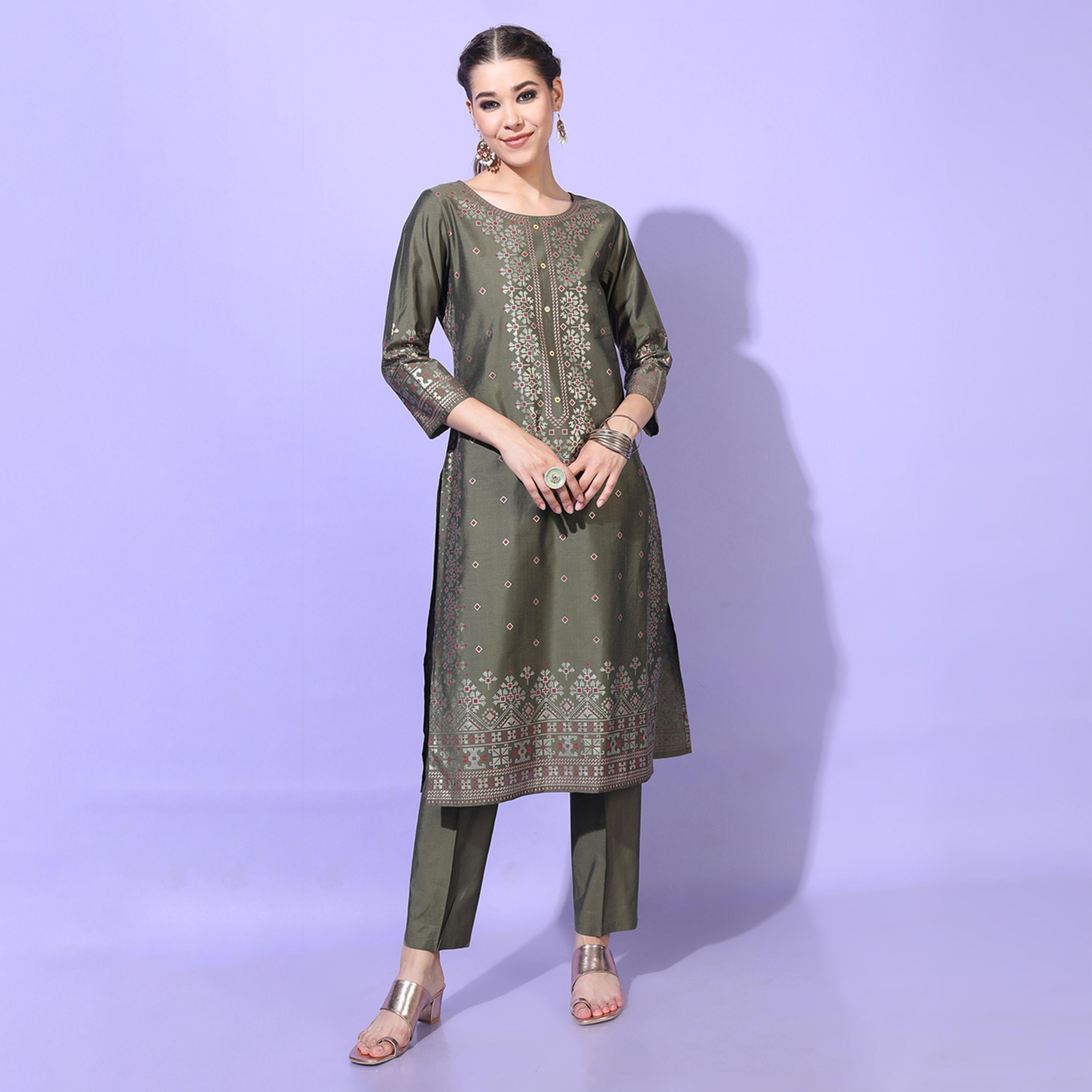 Vishudh X Styli Women Ethnic Motifs Viscose Rayon Kurta Set-women-clothing-ethnicwear-kurtasets-image-6