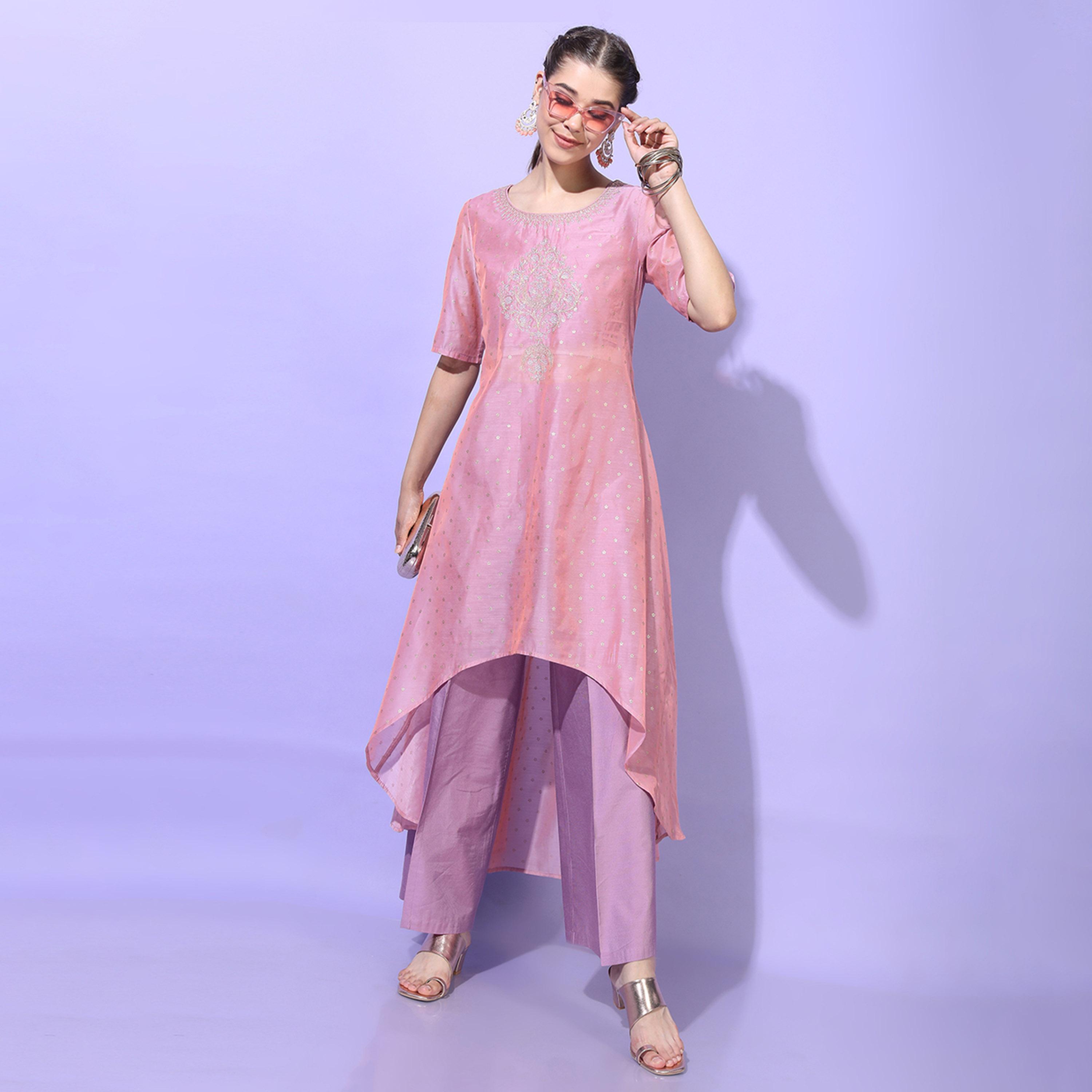 Vishudh X Styli Women Solid Chanderi Cotton Kurta with Trouser-women-clothing-ethnicwear-kurtasets-image-6