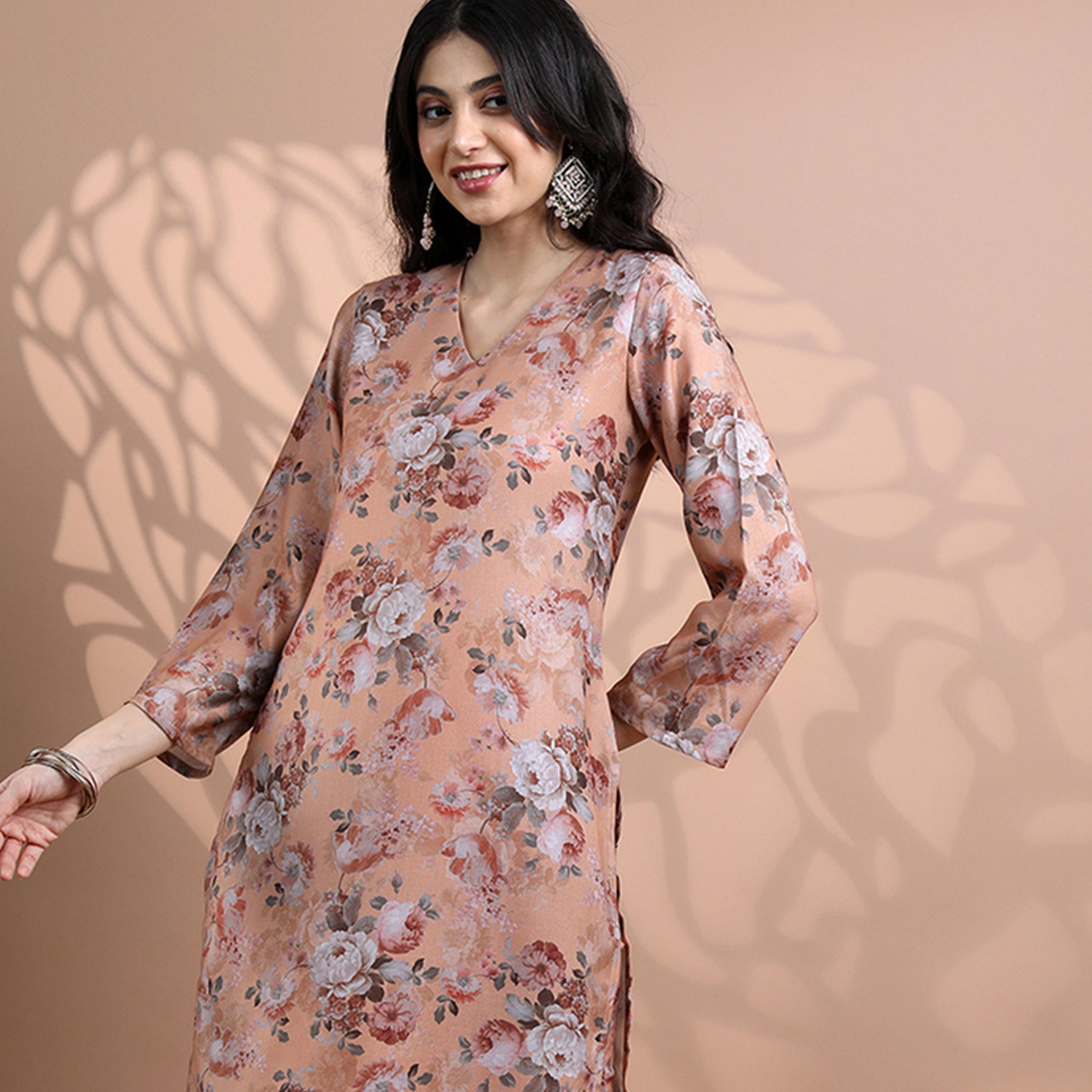 Vishudh X Styli Women Floral Printed Kurta with Trousers-women-clothing-ethnicwear-kurtasets-image-6