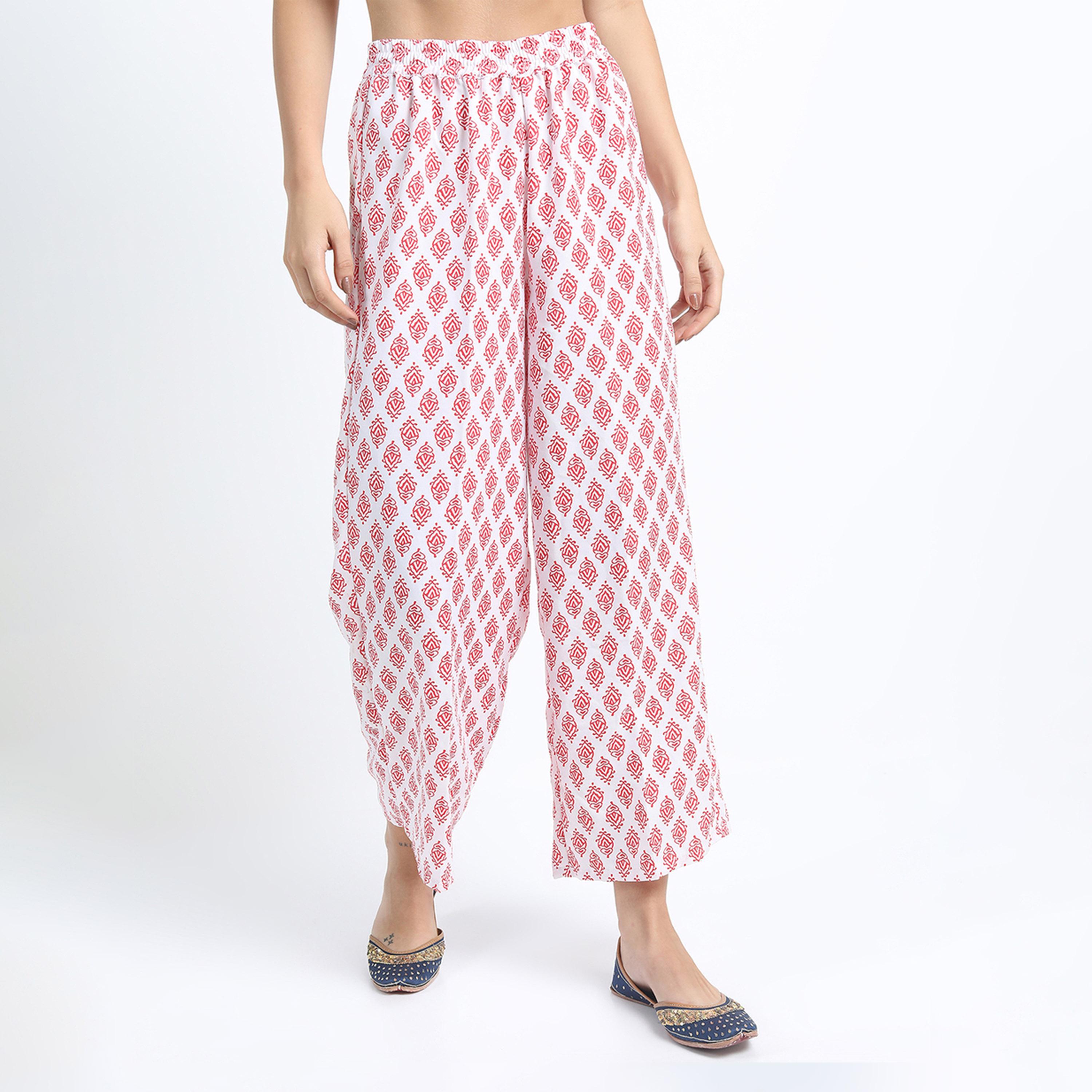 فيشود × ستايلي - كورتا نسائية مطبوعة بزخارف عرقية مع بنطال بالازو ووشاح دوباتا - أصفر-women-clothing-ethnicwear-sareesets-image-7