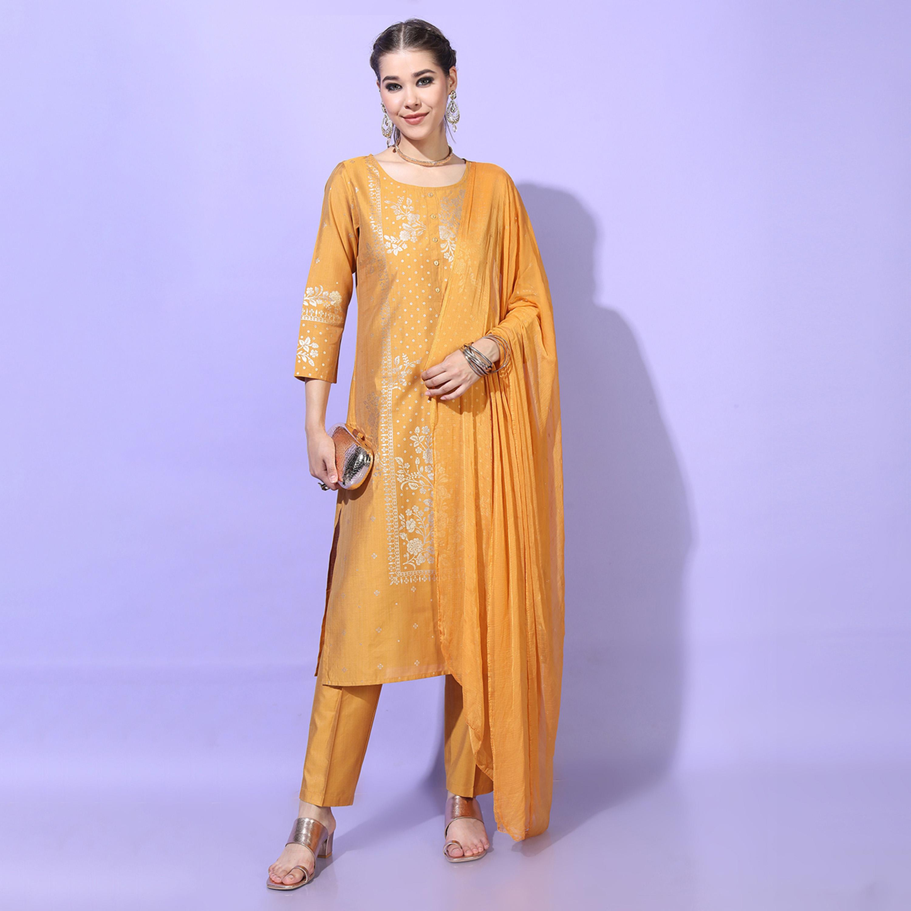 Vishudh X Styli Women Floral Kurta with Trousers & Dupatta-women-clothing-ethnicwear-sareesets-image-5