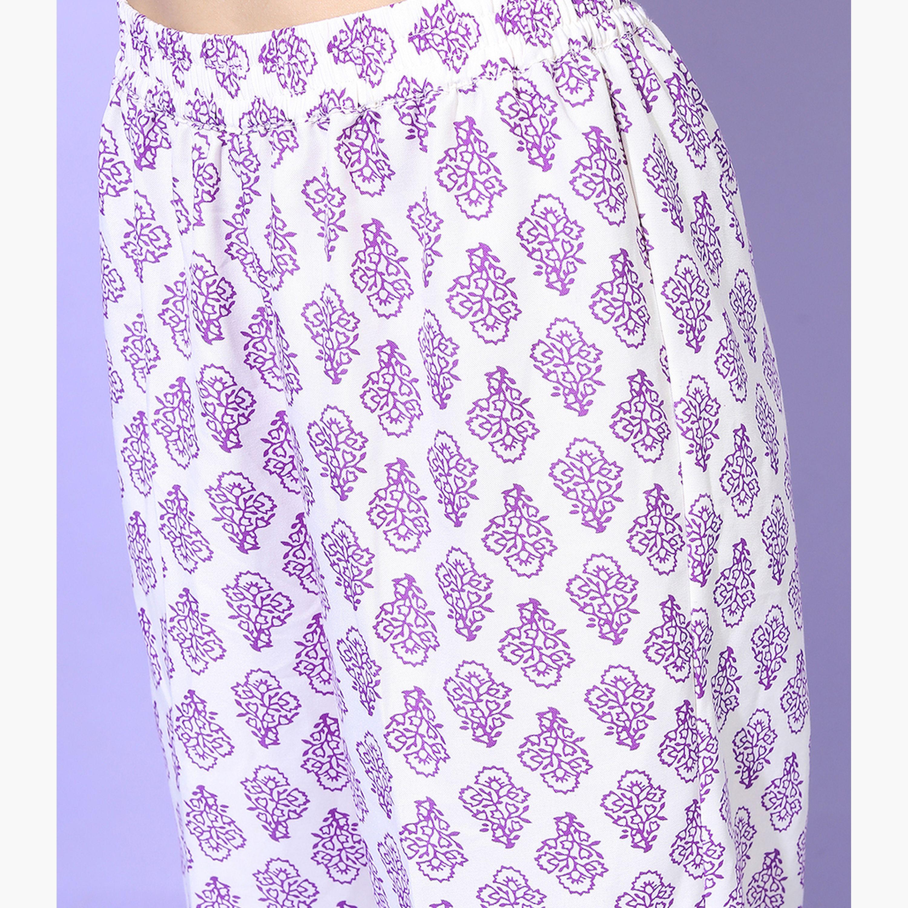 Vishudh X Styli Women Floral Viscose Rayon Kurta with Trousers with Dupatta-women-clothing-ethnicwear-sareesets-image-7