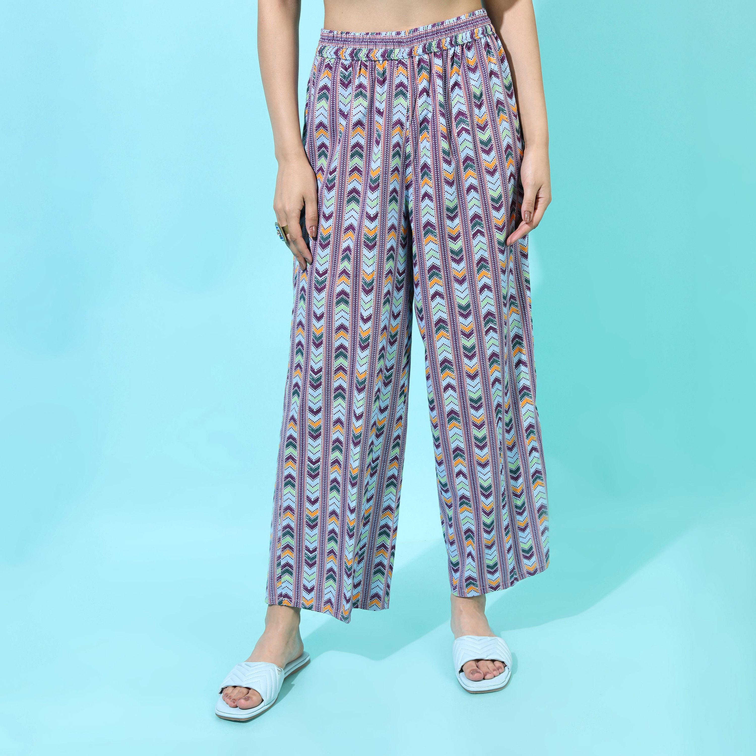 فيشود × ستايلي - كورتا من القطن الخالص مزينة بالزهور مع بنطال ووشاح باللون الأزرق للنساء-women-clothing-ethnicwear-sareesets-image-8