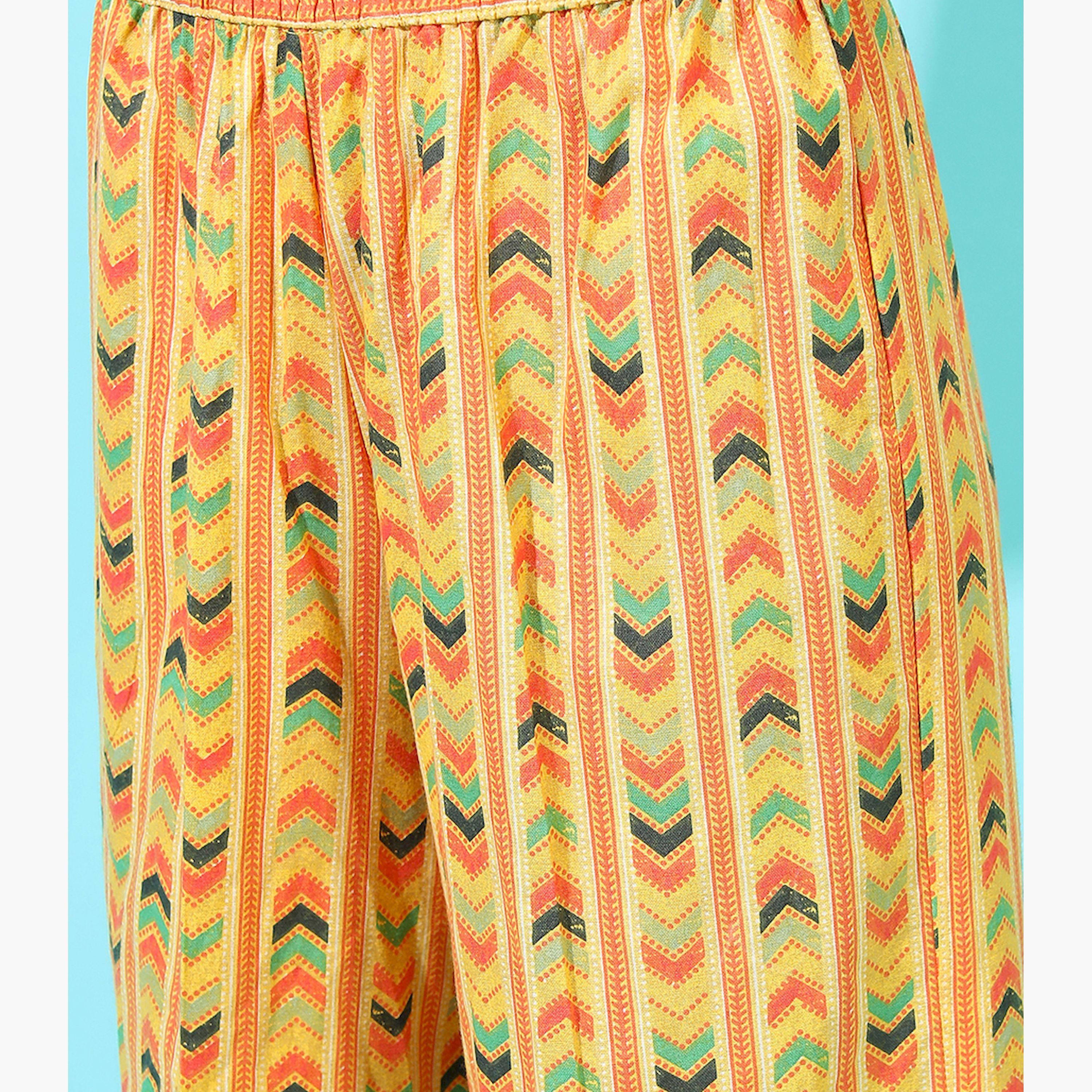 فيشود × ستايلي - كورتا نسائية مورّدة من القطن الخالص مع بنطال ووشاح-women-clothing-ethnicwear-sareesets-image-8