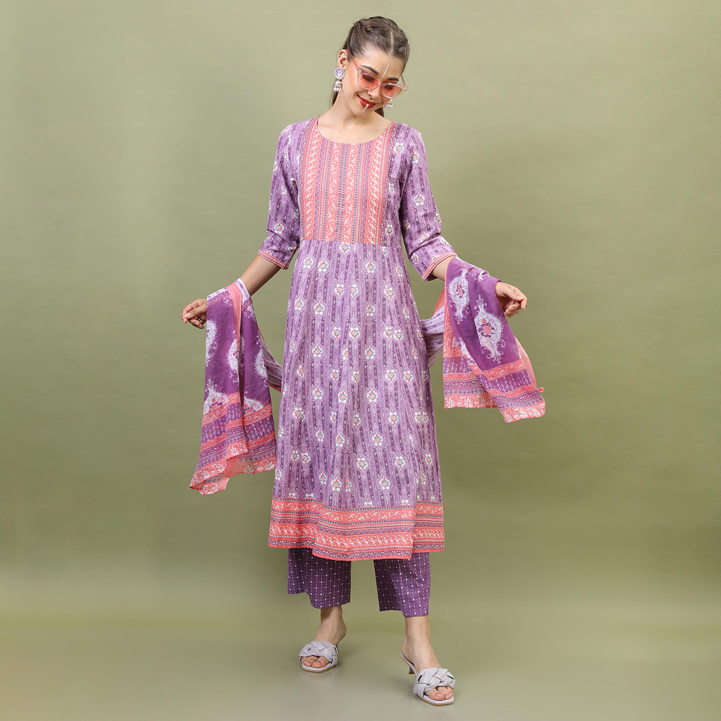 Vishudh X Styli Women Floral Pure Cotton Kurta with Palazzo and Dupatta-women-clothing-ethnicwear-sareesets-image-5