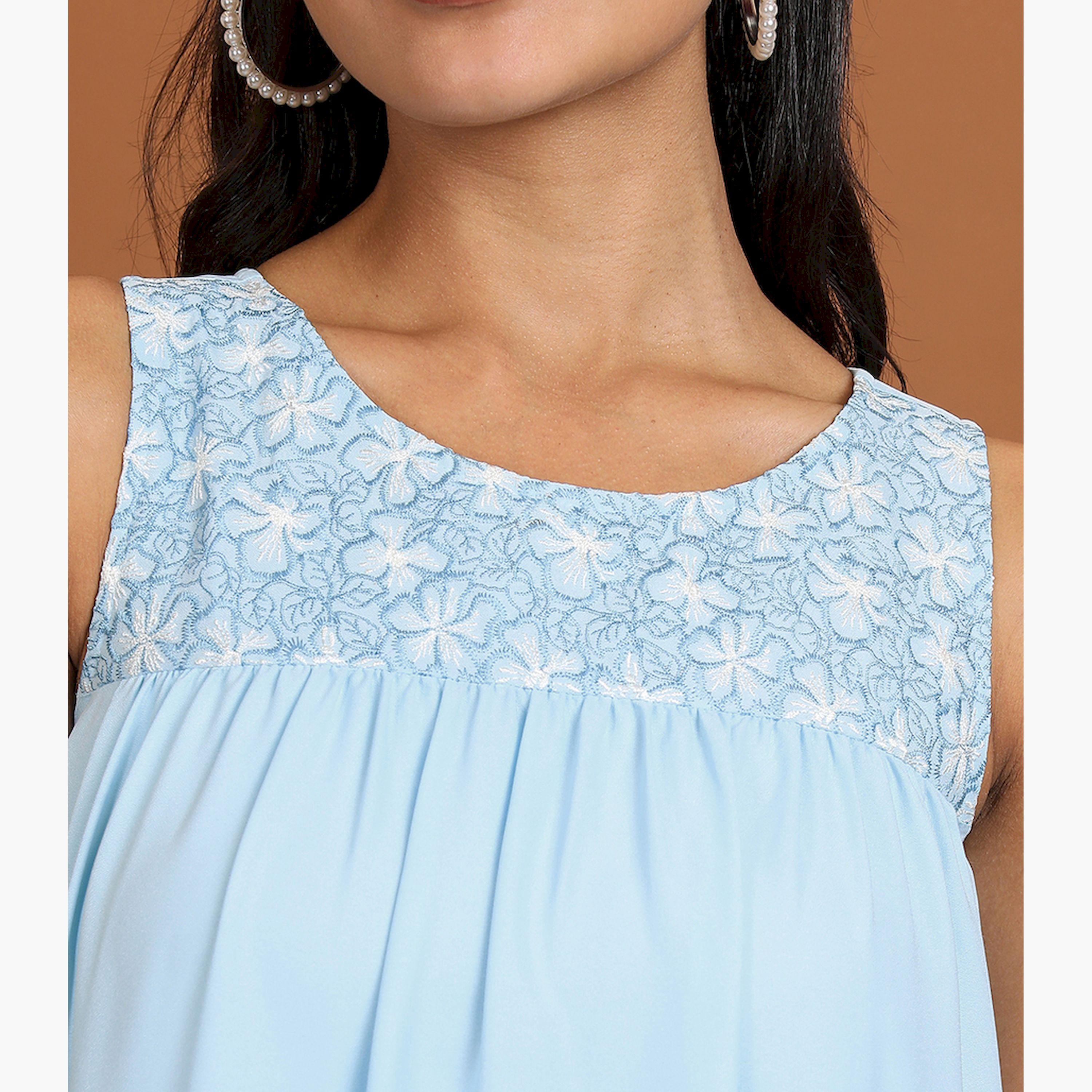 Vishudh X Styli Blue Floral Embroidered Sleeveless Maxi Dress-women-clothing-dresses-image-5