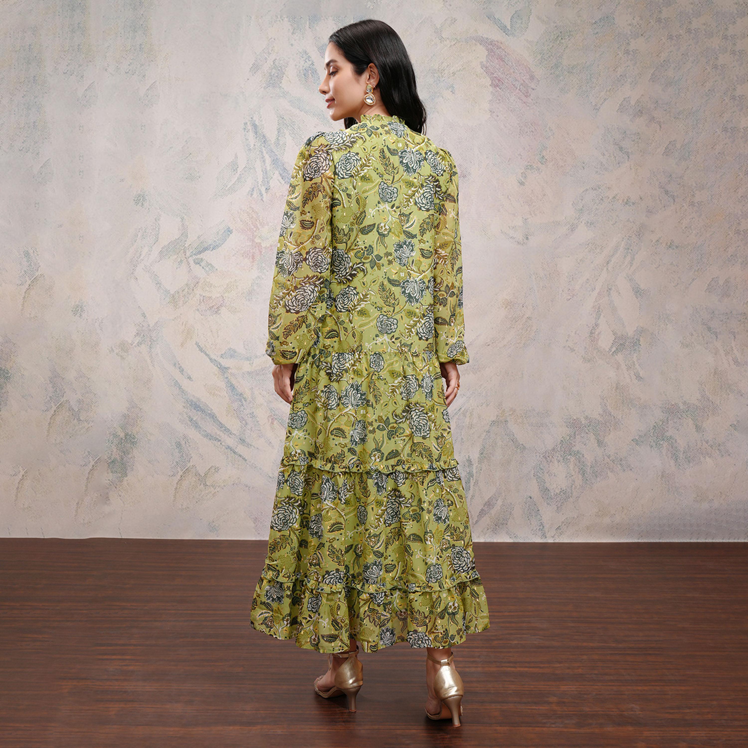 Vishudh X Styli Women Floral Printed Tie-Up Neck Maxi Dress-women-clothing-dresses-image-3