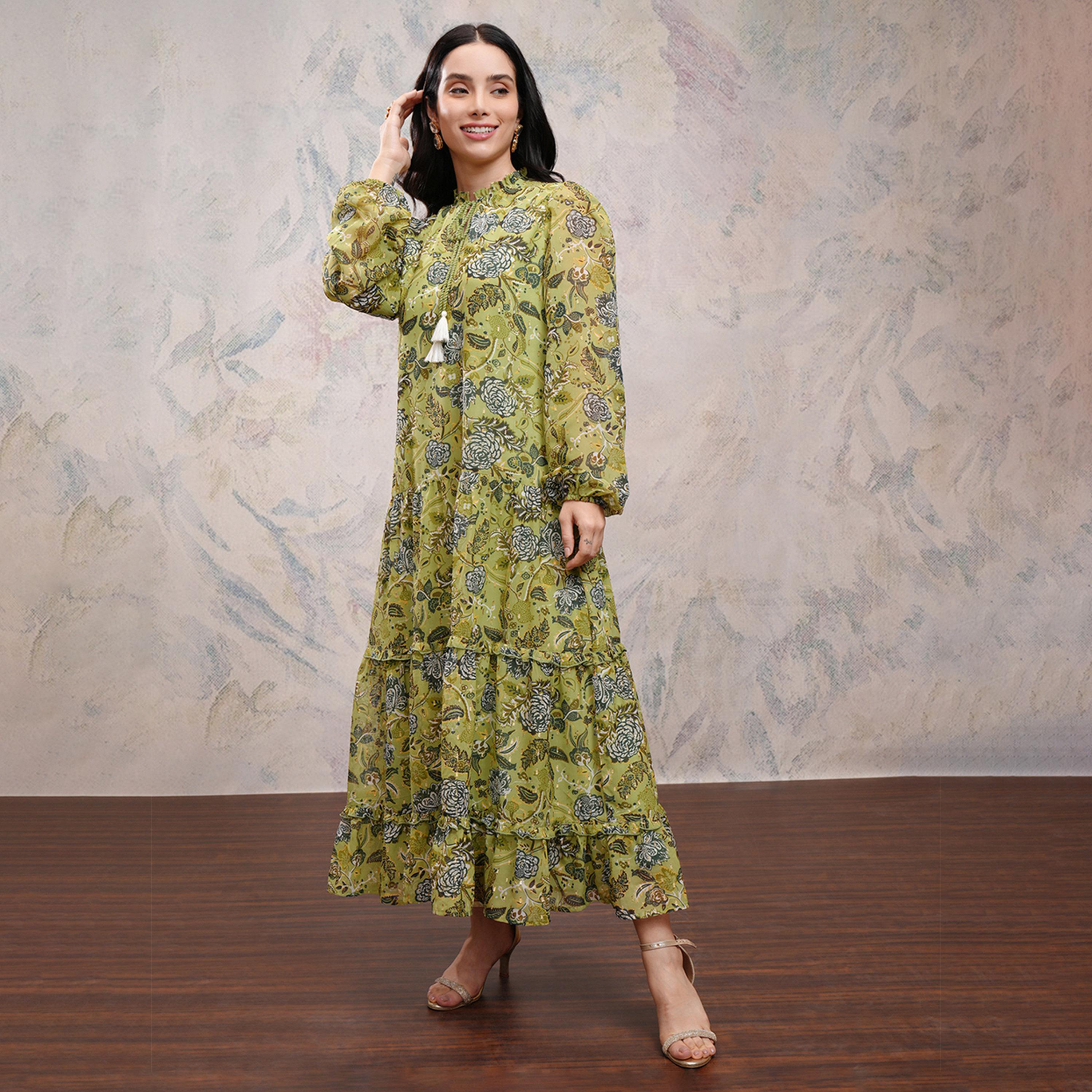 Vishudh X Styli Women Floral Printed Tie-Up Neck Maxi Dress-women-clothing-dresses-image-4