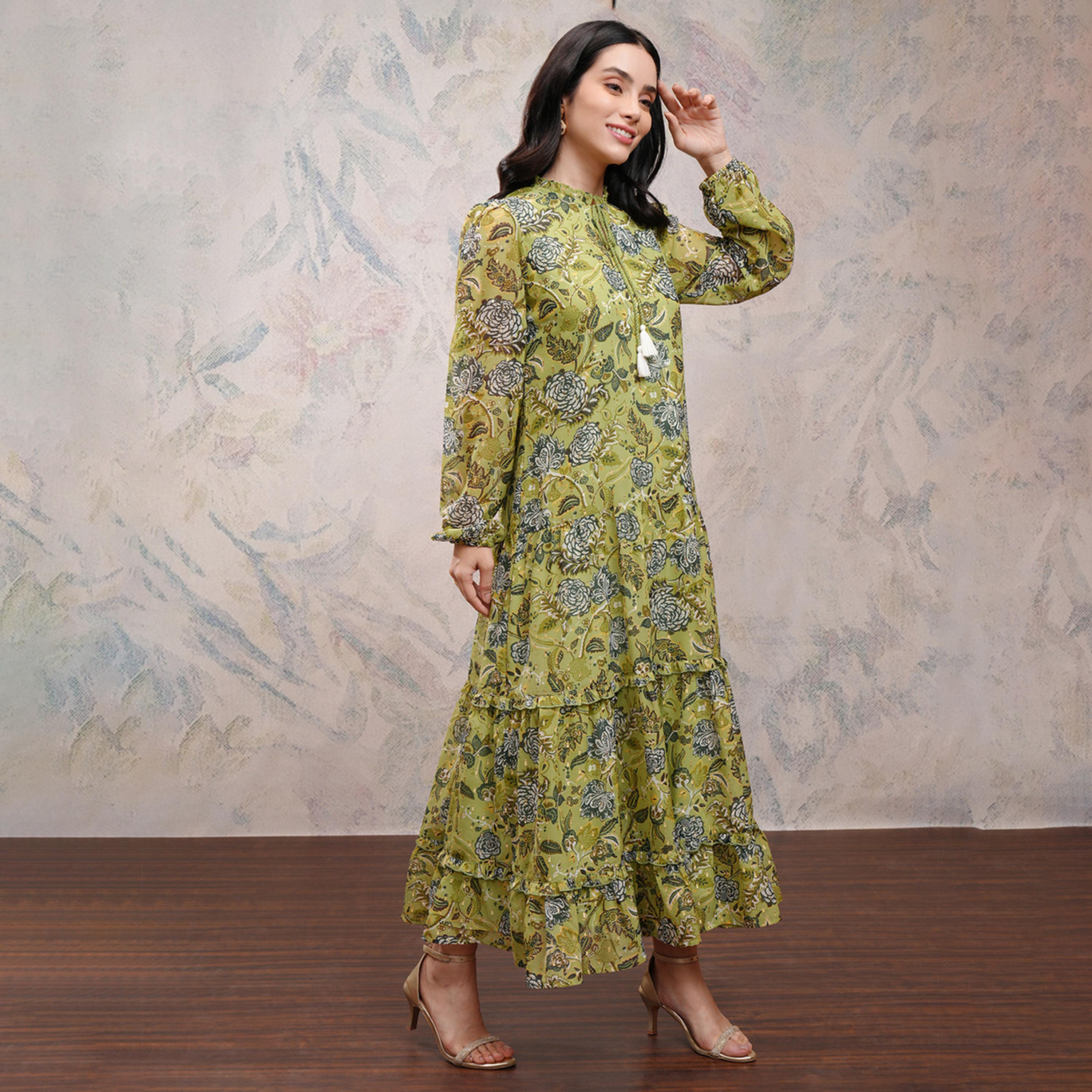 فيشود × ستايلي - فستان ماكسي نسائي بطبعة زهور برباط حول الرقبة-women-clothing-dresses-image-6