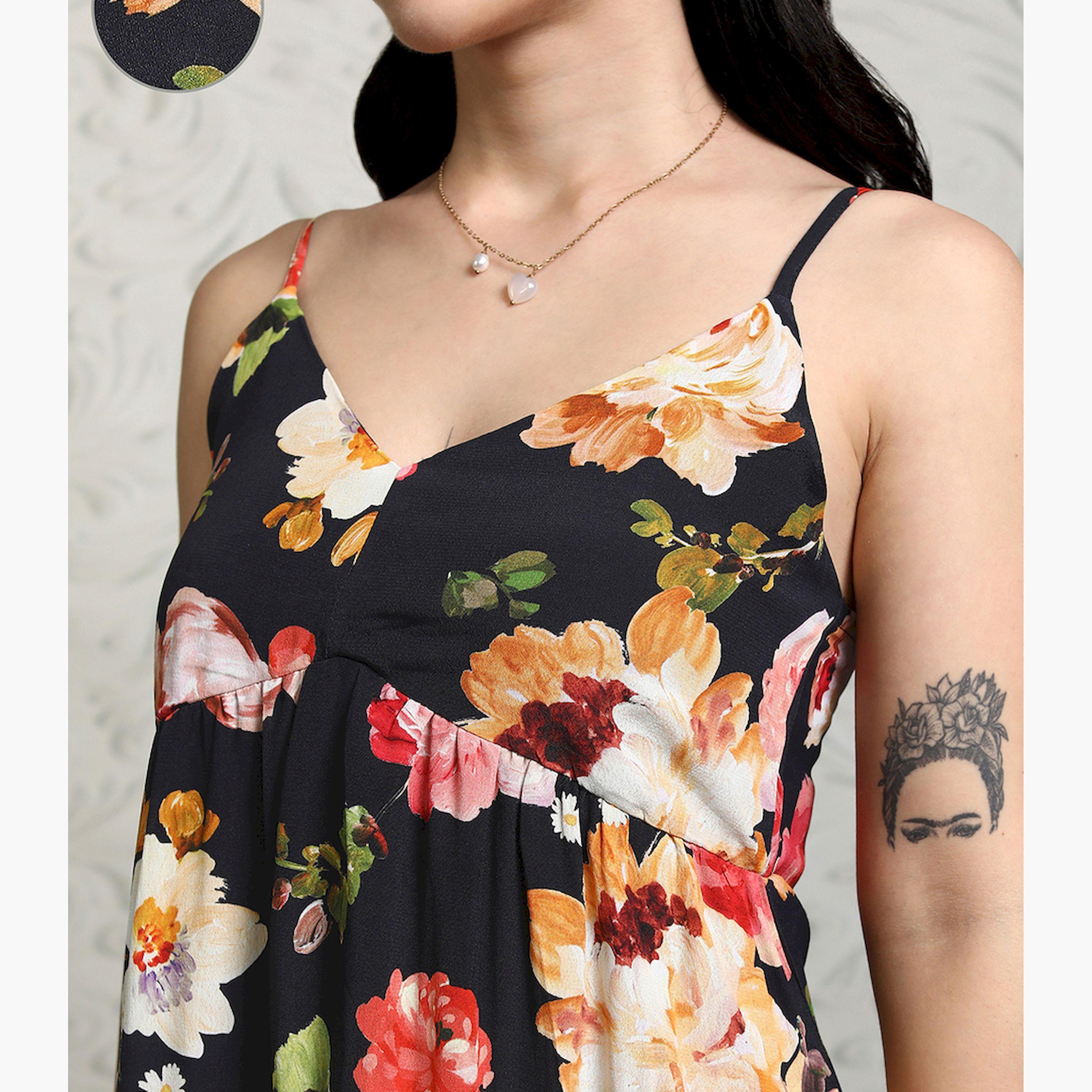 Vishudh X Styli Women Floral Printed Empire Maxi Dress-women-clothing-dresses-image-5