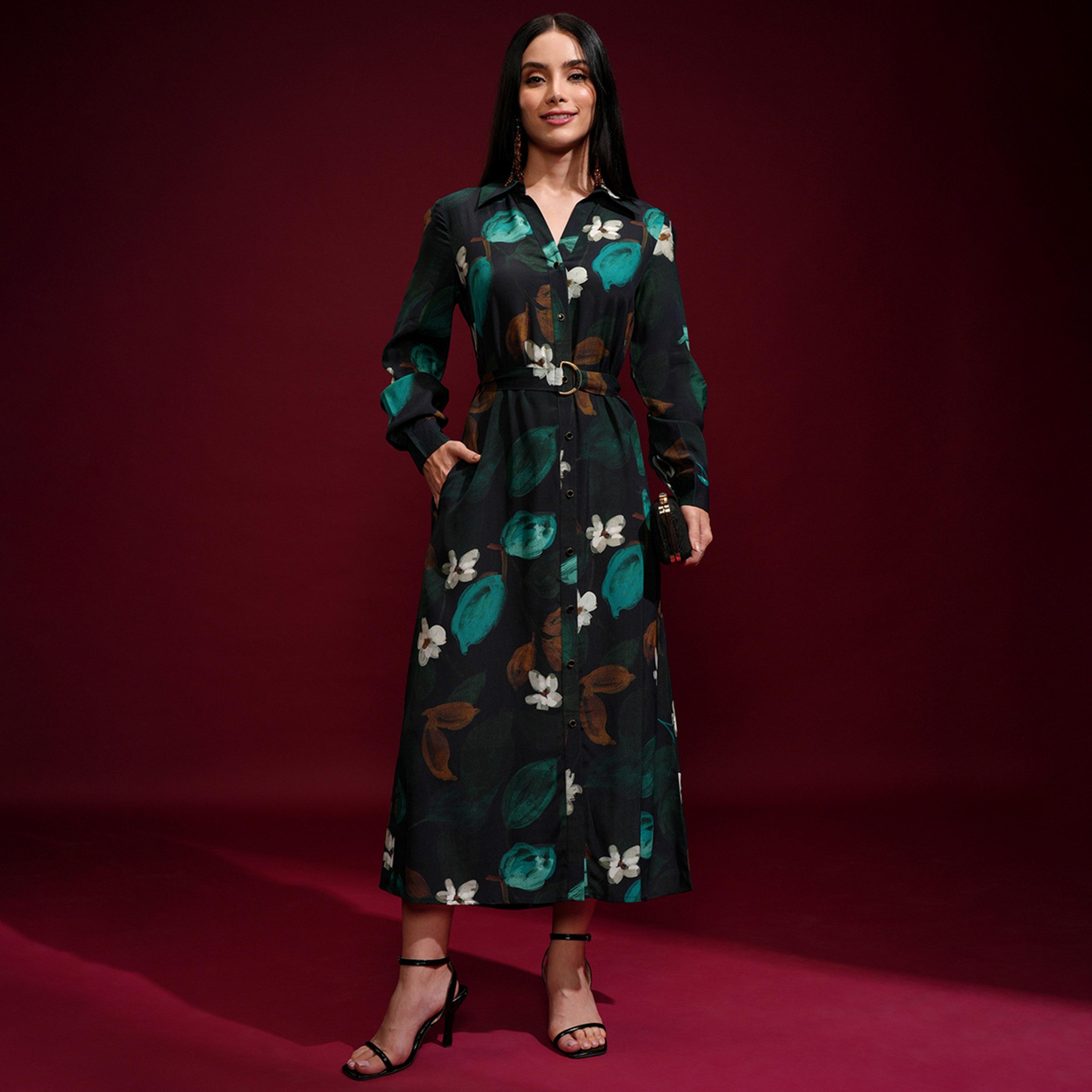 Vishudh X Styli Floral Printed Shirt Midi Dress-women-clothing-dresses-image-1