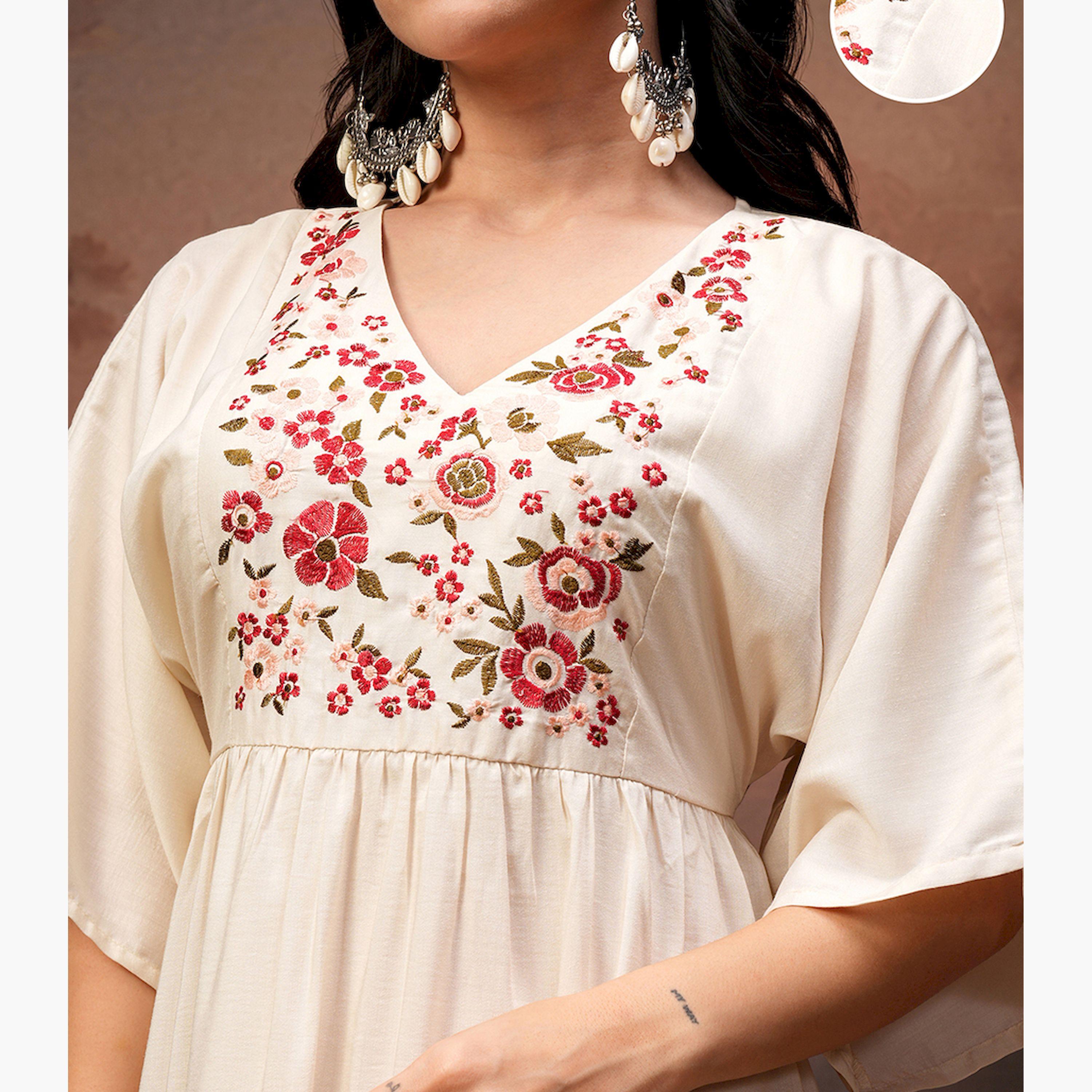 Vishudh X Styli Embroidered Fit and Flare Midi Dress-women-clothing-dresses-image-5