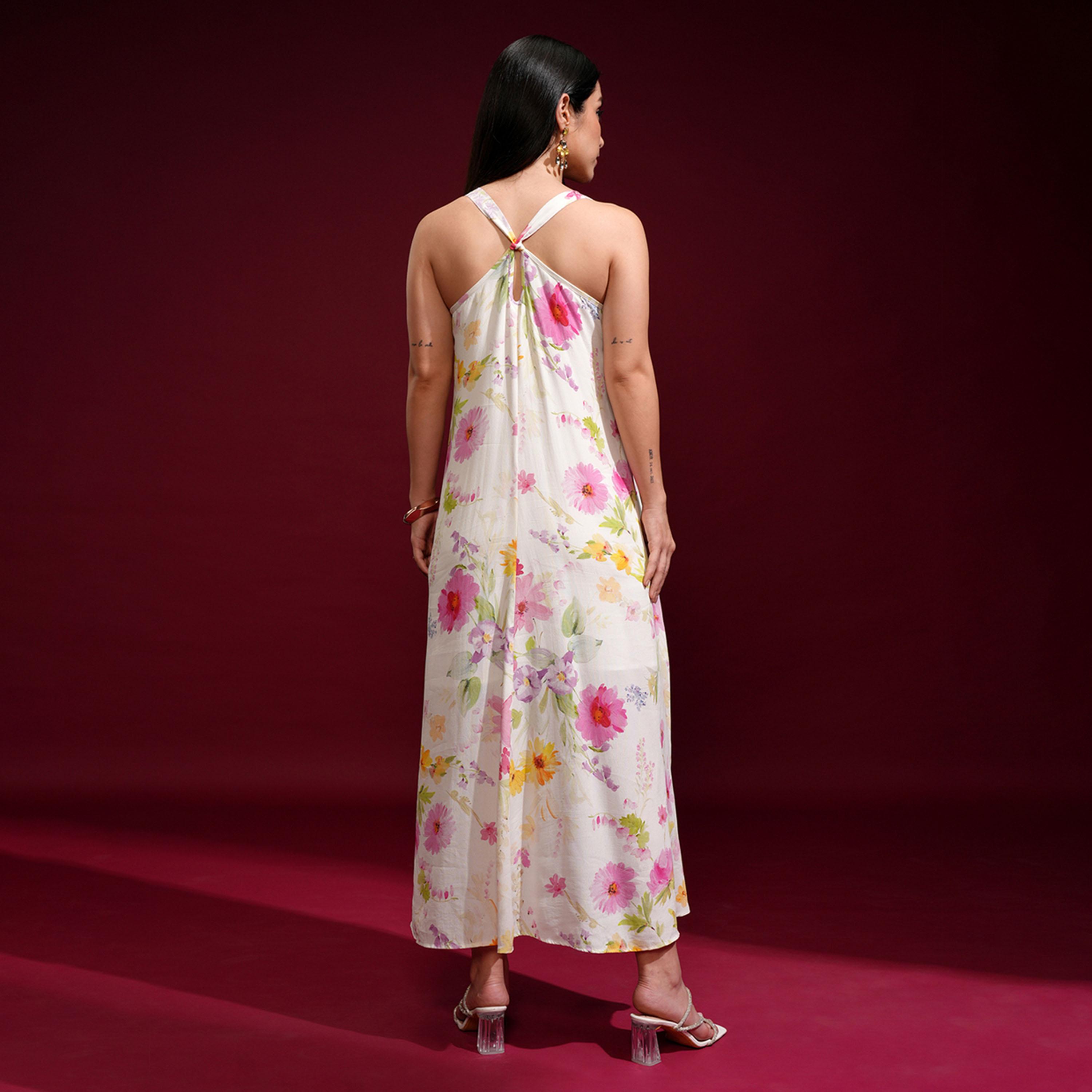 فيشود × ستايلي - فستان ماكسي بطبعة زهور للنساء-women-clothing-dresses-image-3