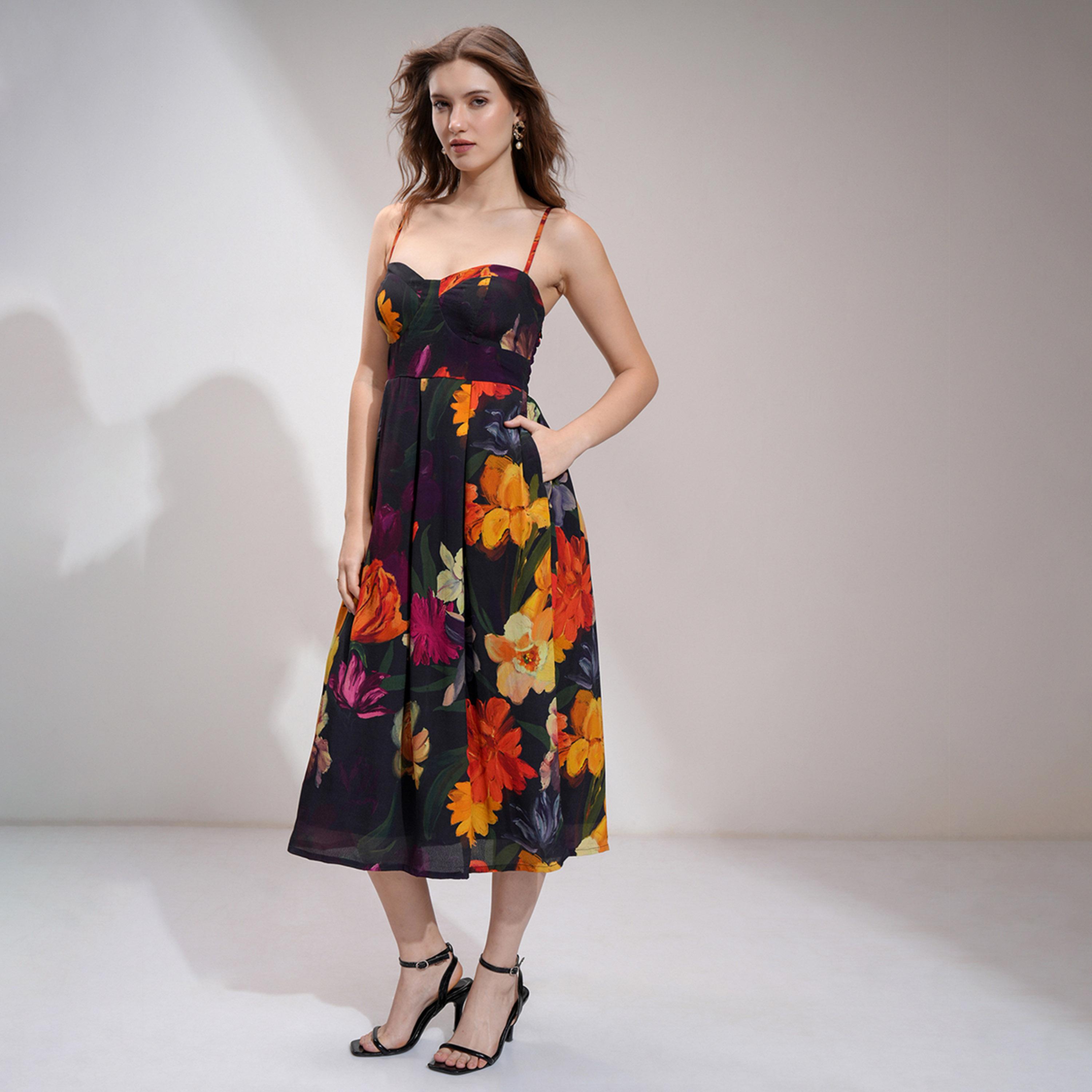 Vishudh X Styli Floral Print A-Line Midi Dress-women-clothing-dresses-image-4