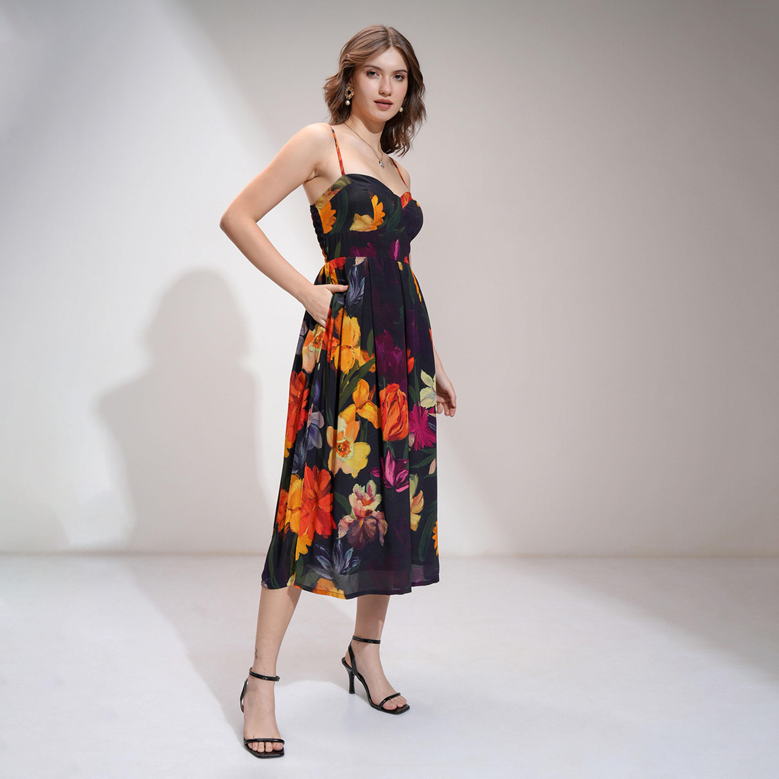 Vishudh X Styli Floral Print A-Line Midi Dress-women-clothing-dresses-image-6