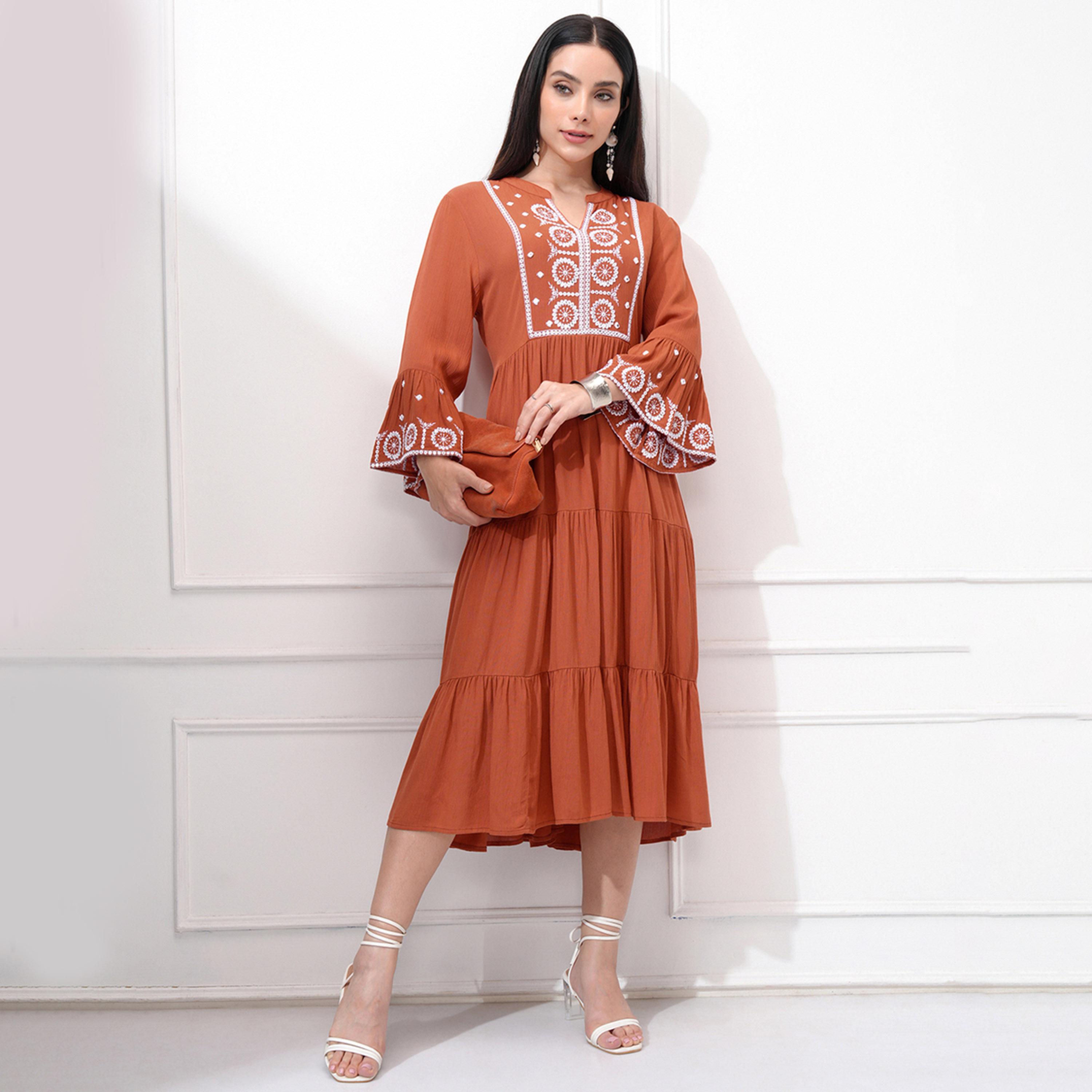 Vishudh X Styli Embroidered Fit & Flare Midi Dress-women-clothing-dresses-image-1