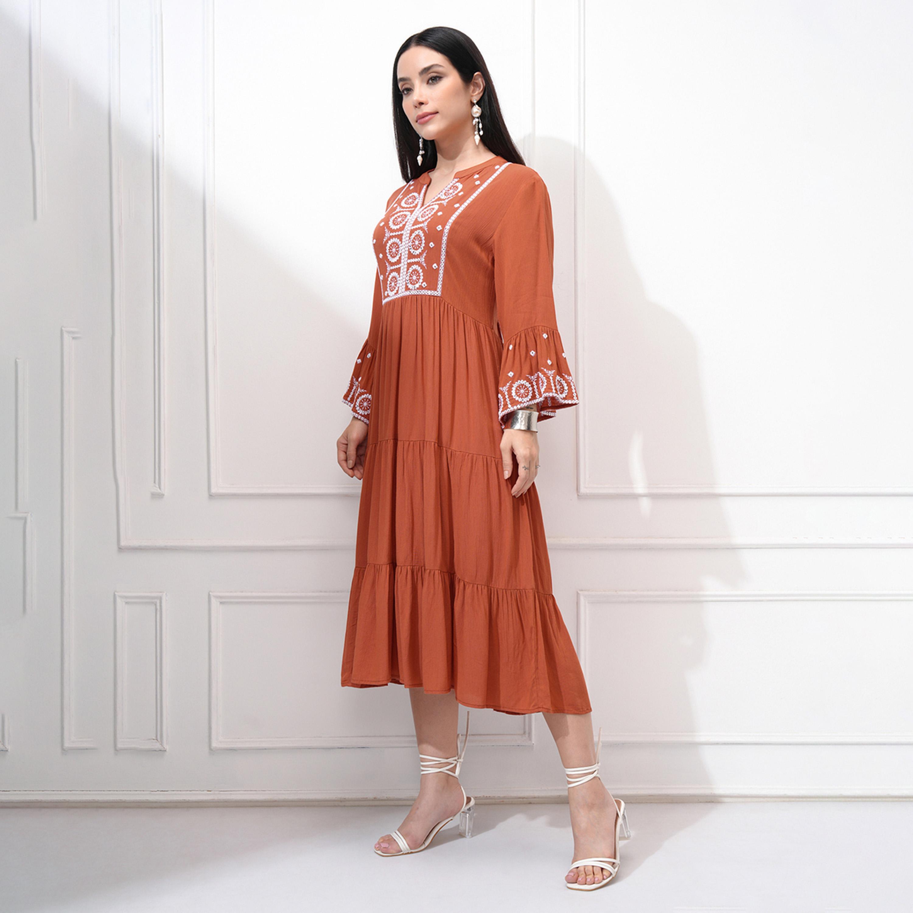 Vishudh X Styli Embroidered Fit & Flare Midi Dress-women-clothing-dresses-image-2