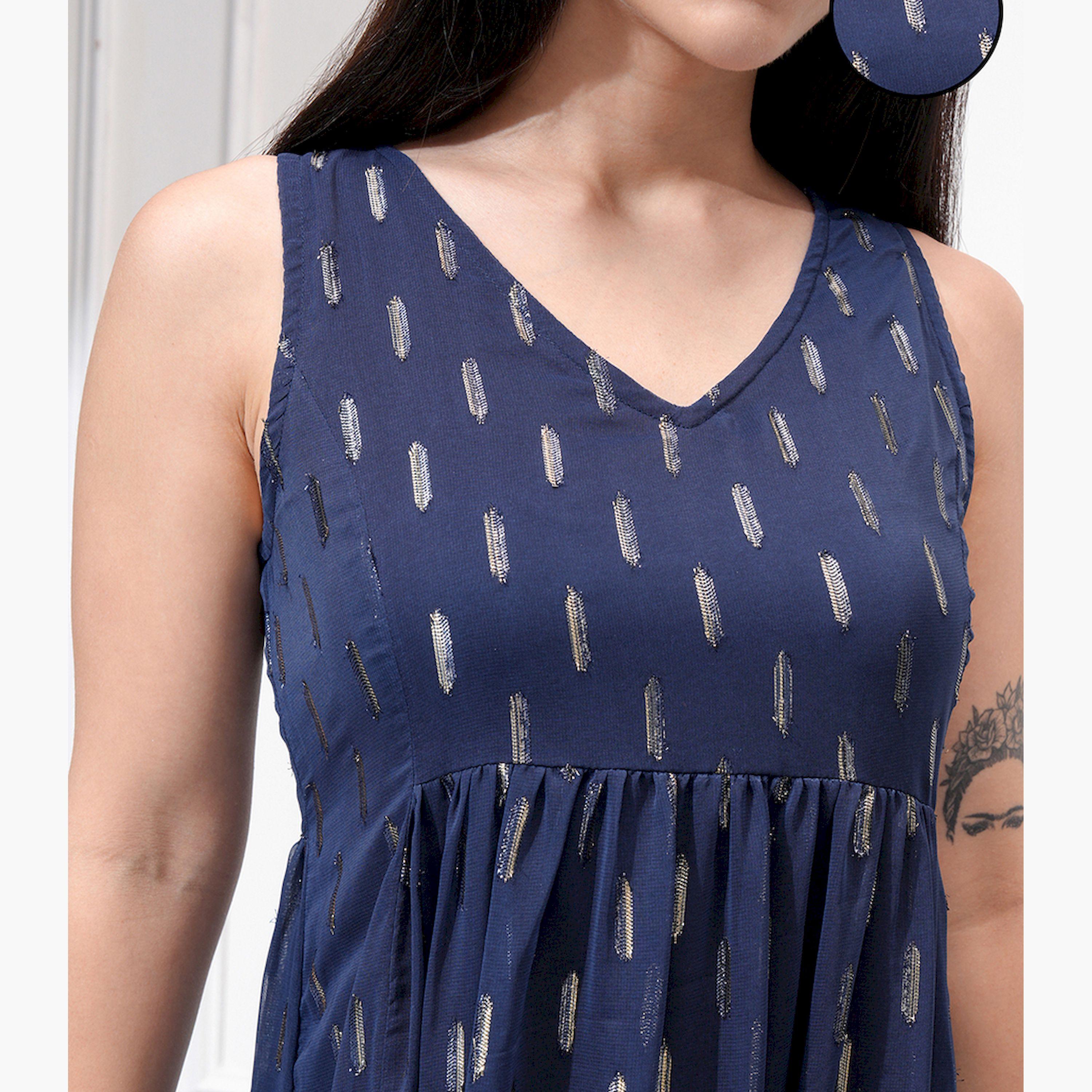 فيشود × ستايلي - فستان نسائي بقصّة واسعة مطبوع بزخارف عرقية-women-clothing-dresses-image-5