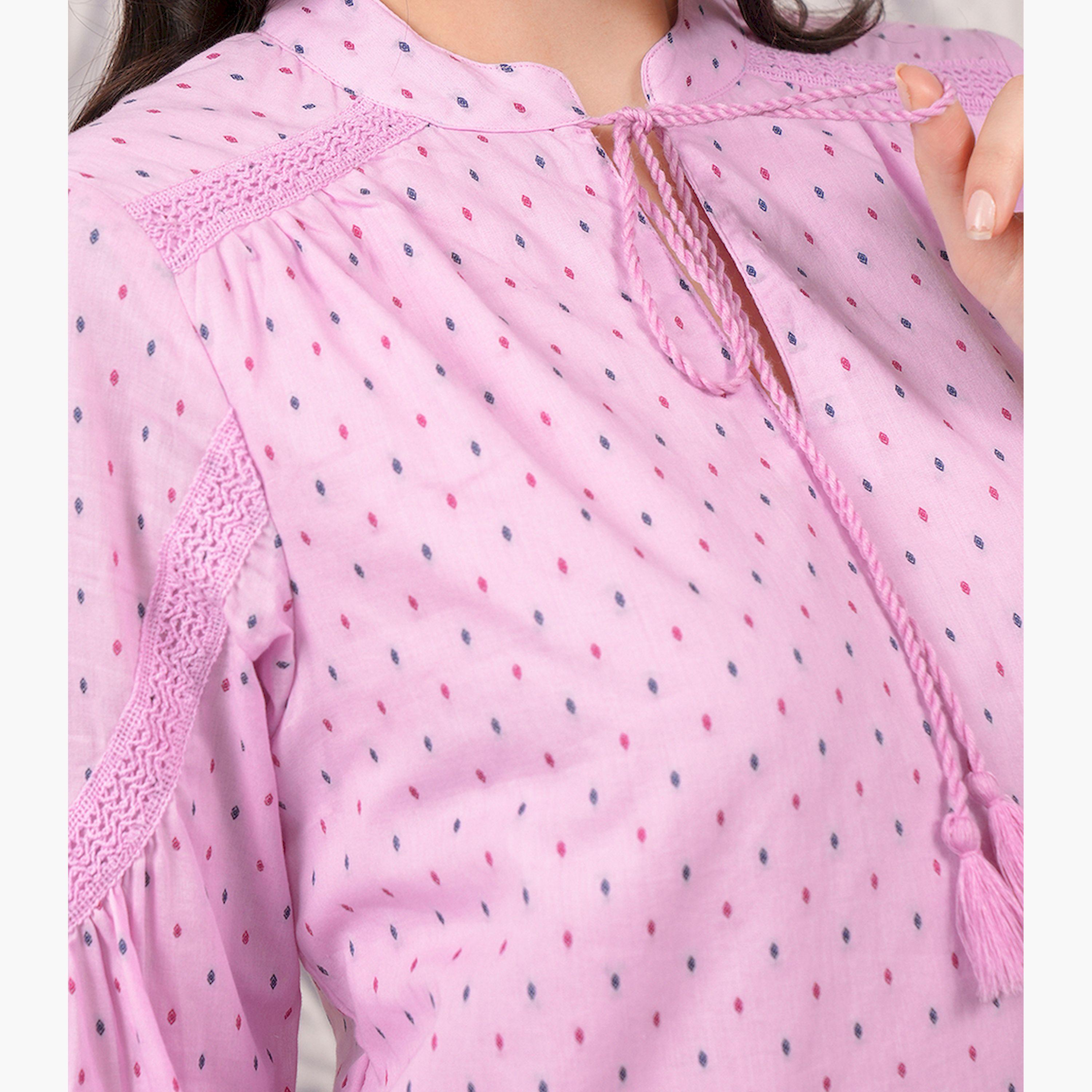 فيشود × ستايلي - فستان مطبوع برباط على الرقبة وأكمام جرس وقصّة A-women-clothing-dresses-image-5