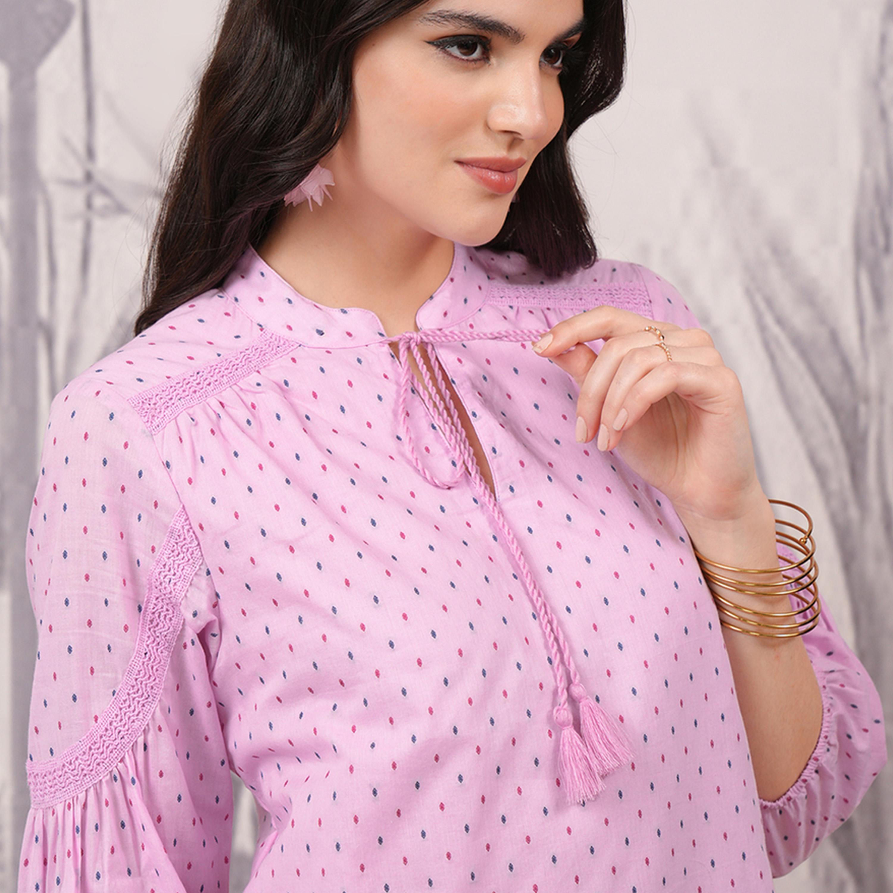Vishudh X Styli Print Tie-Up Neck Bell Sleeve A-Line Dress-women-clothing-dresses-image-7