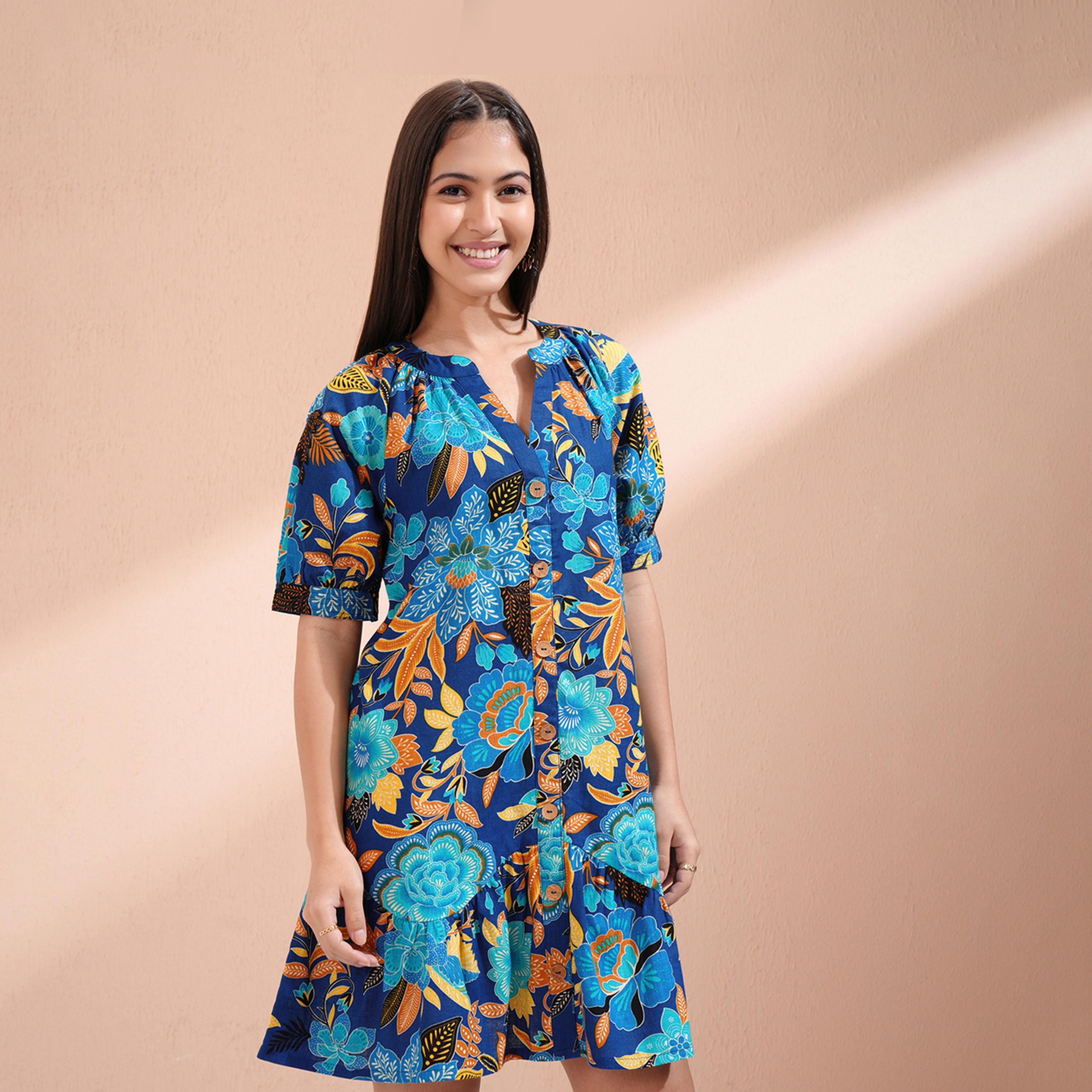 Vishudh X Styli Women Floral Printed Cotton A-Line Dress-women-clothing-dresses-image-6