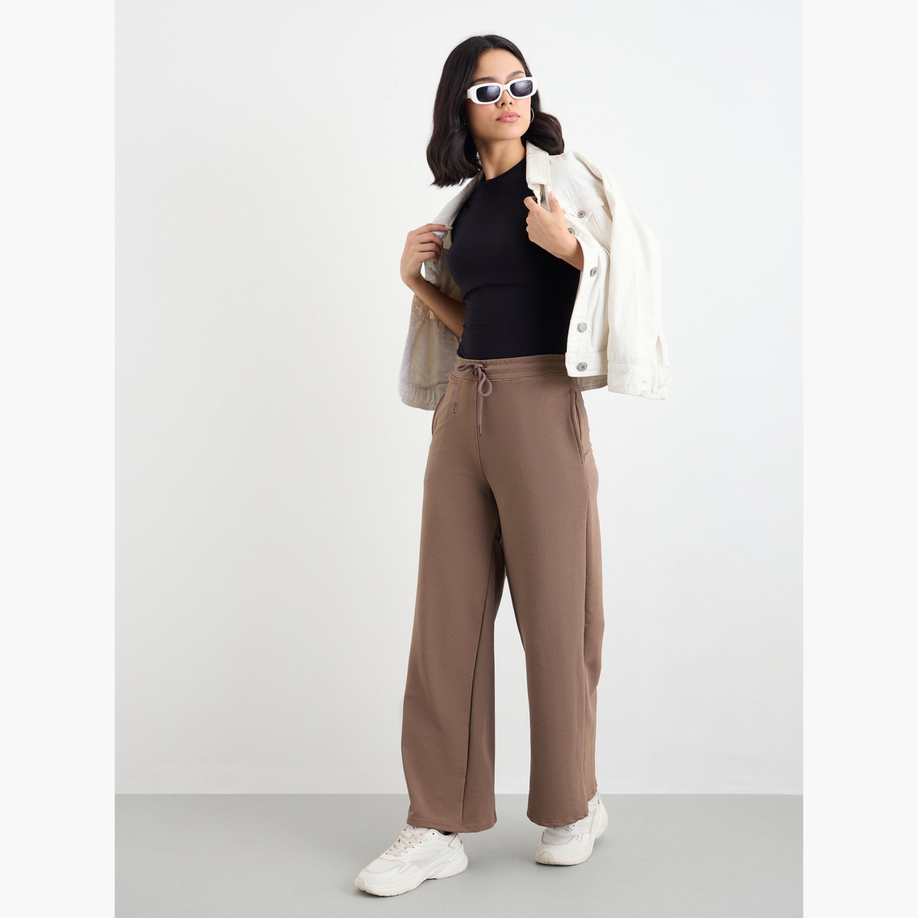 Styli Wide Leg Joggers with Side Pocket-women-clothing-bottoms-joggers-image-2