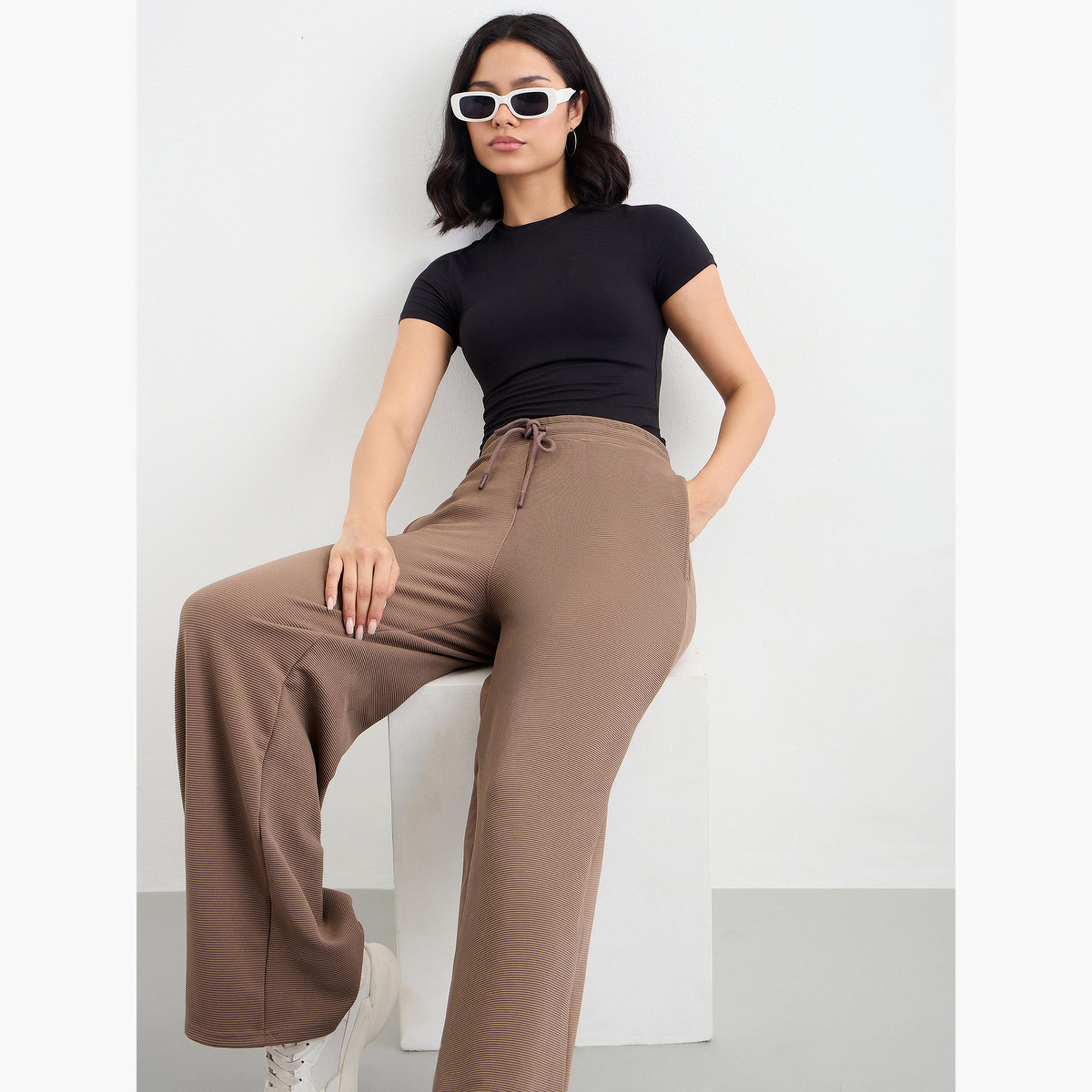 Styli Wide Leg Joggers with Side Pocket-women-clothing-bottoms-joggers-image-3