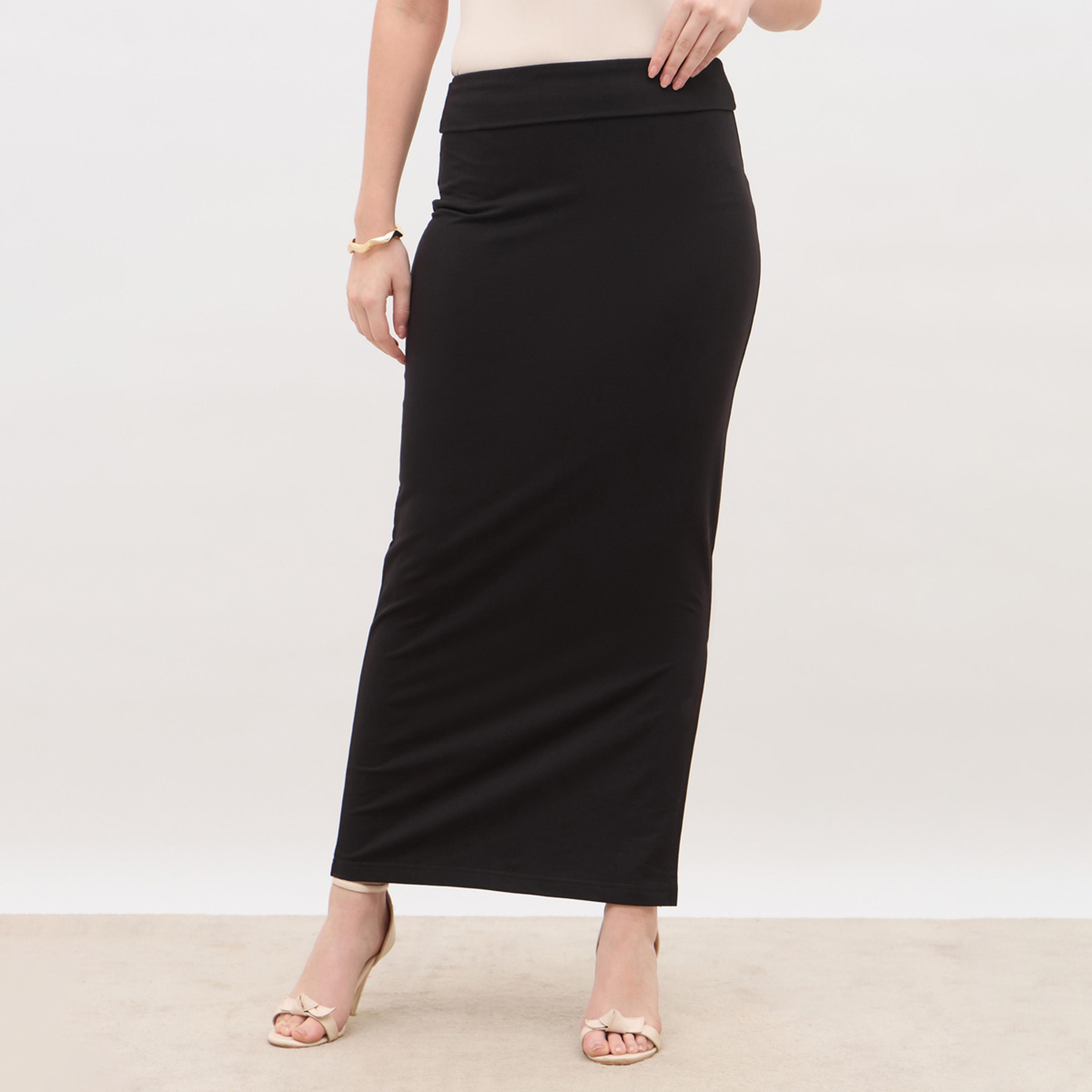 ستايلي - تنورة ضيقة سادة بحزام خصر عريض-women-clothing-bottoms-skirts-image-1