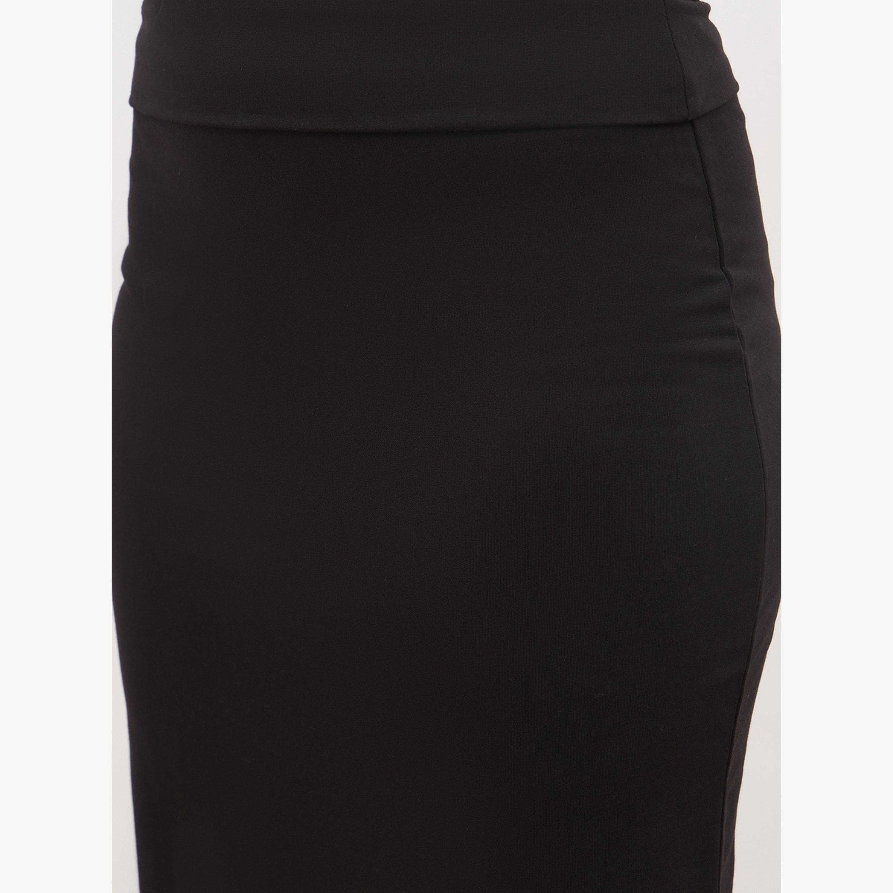 Styli Plain Bodycon Skirt with Wide Waistband-women-clothing-bottoms-skirts-image-5