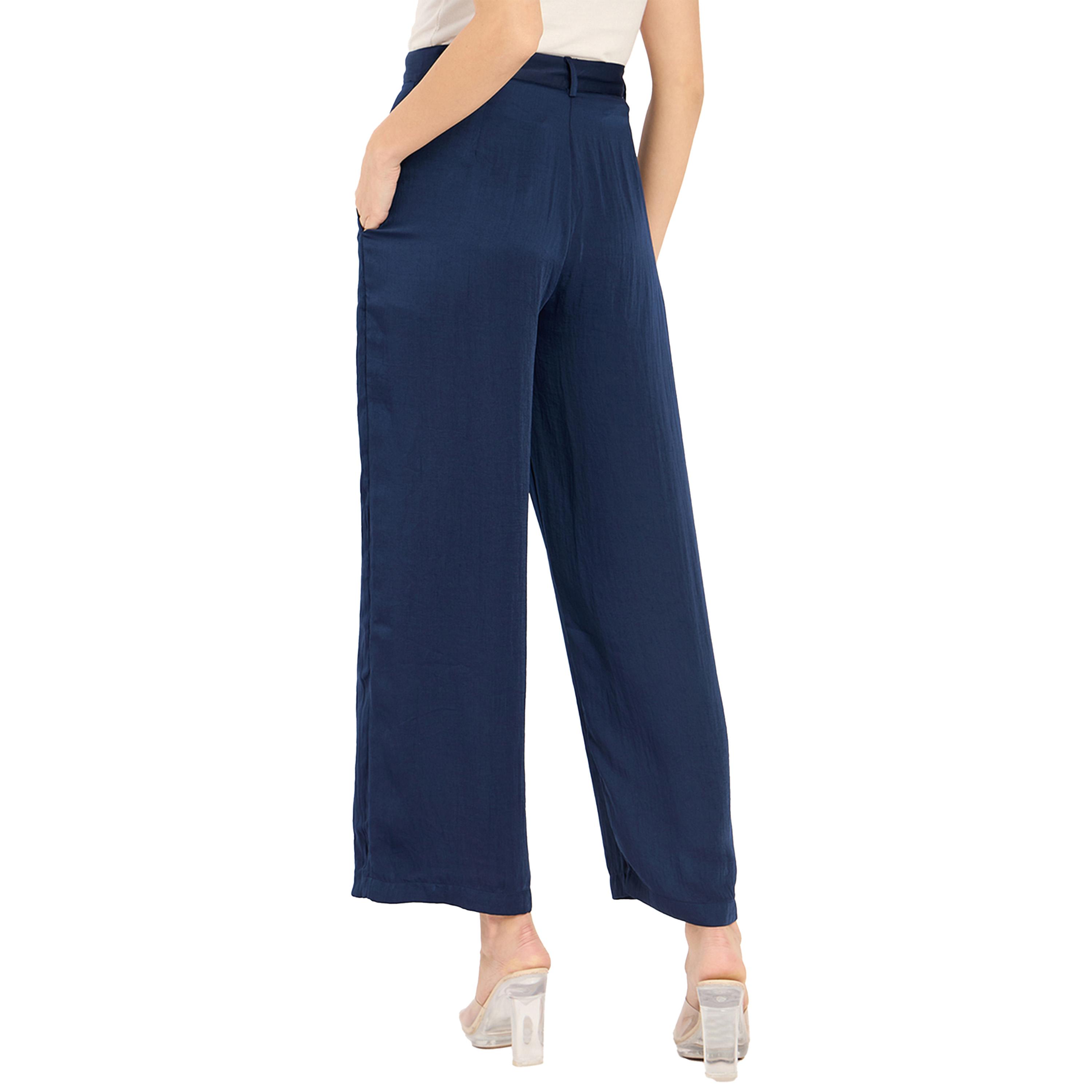 Femmella X Styli Solid Satin Pleated Straight Pants-women-clothing-bottoms-trousers-image-4