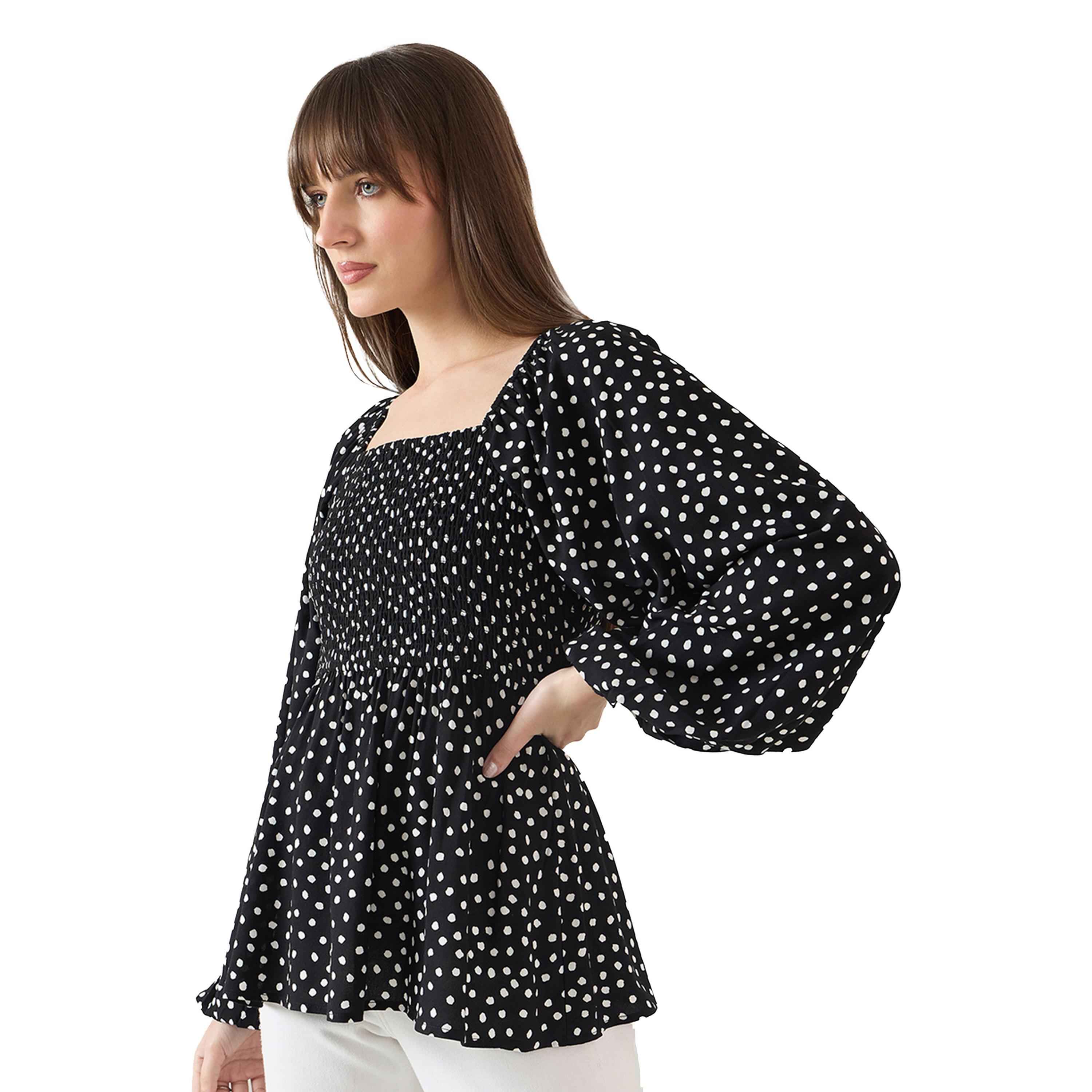 فيميلا × ستايلي-  بلوزة بيبلوم بتفاصيل مطبوعة بالكامل-women-clothing-shirtsandblouses-blouses-image-3