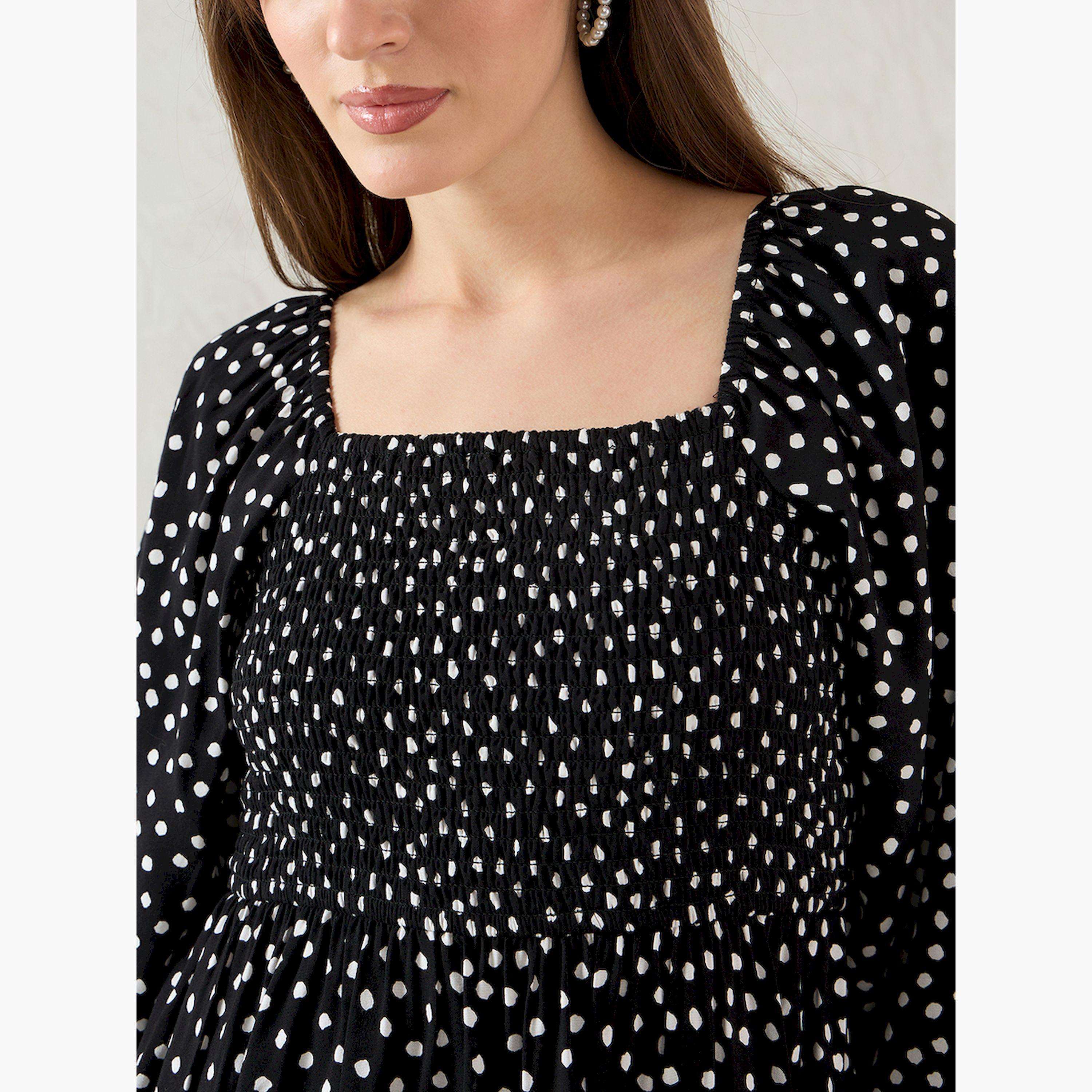 فيميلا × ستايلي-  بلوزة بيبلوم بتفاصيل مطبوعة بالكامل-women-clothing-shirtsandblouses-blouses-image-4