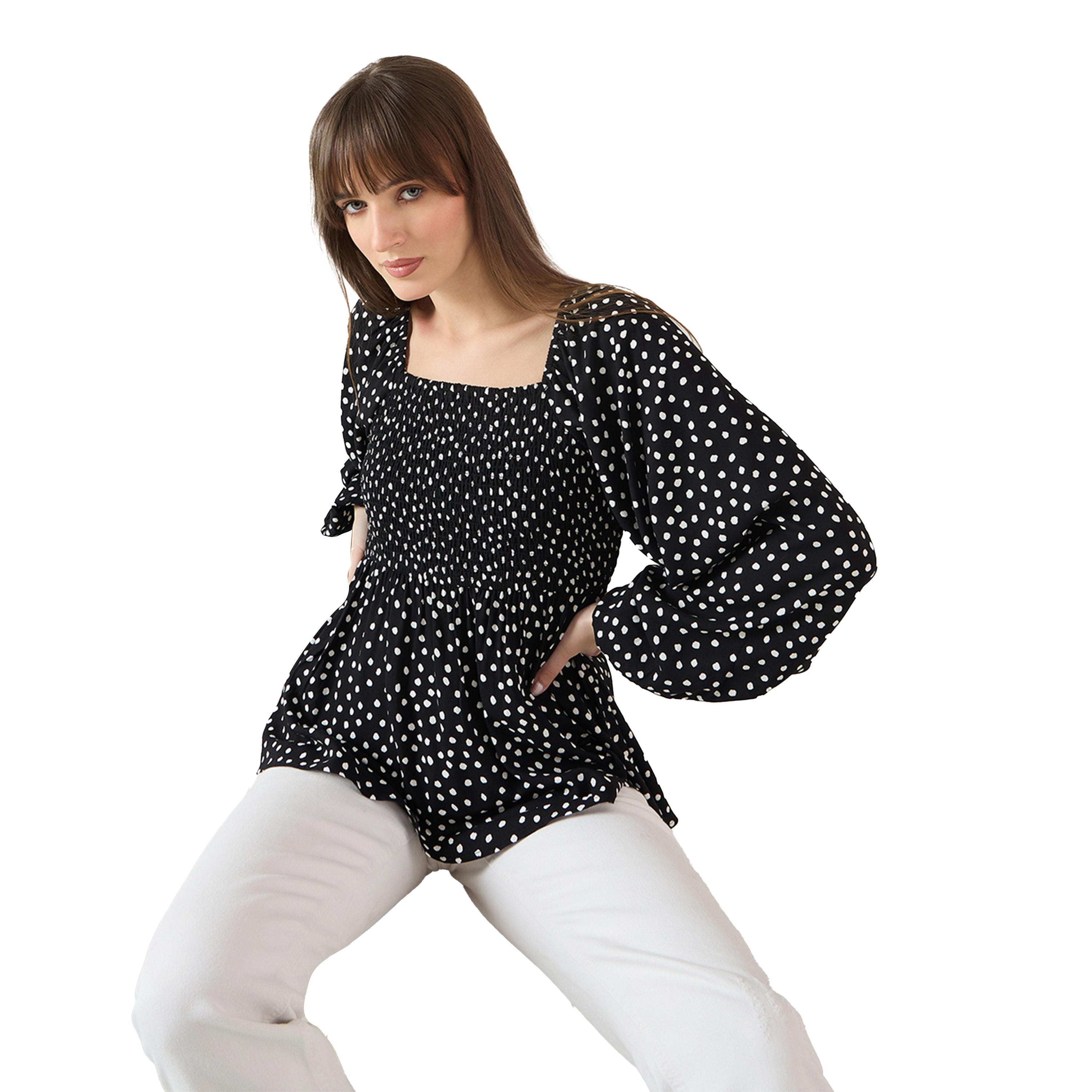 فيميلا × ستايلي-  بلوزة بيبلوم بتفاصيل مطبوعة بالكامل-women-clothing-shirtsandblouses-blouses-image-6