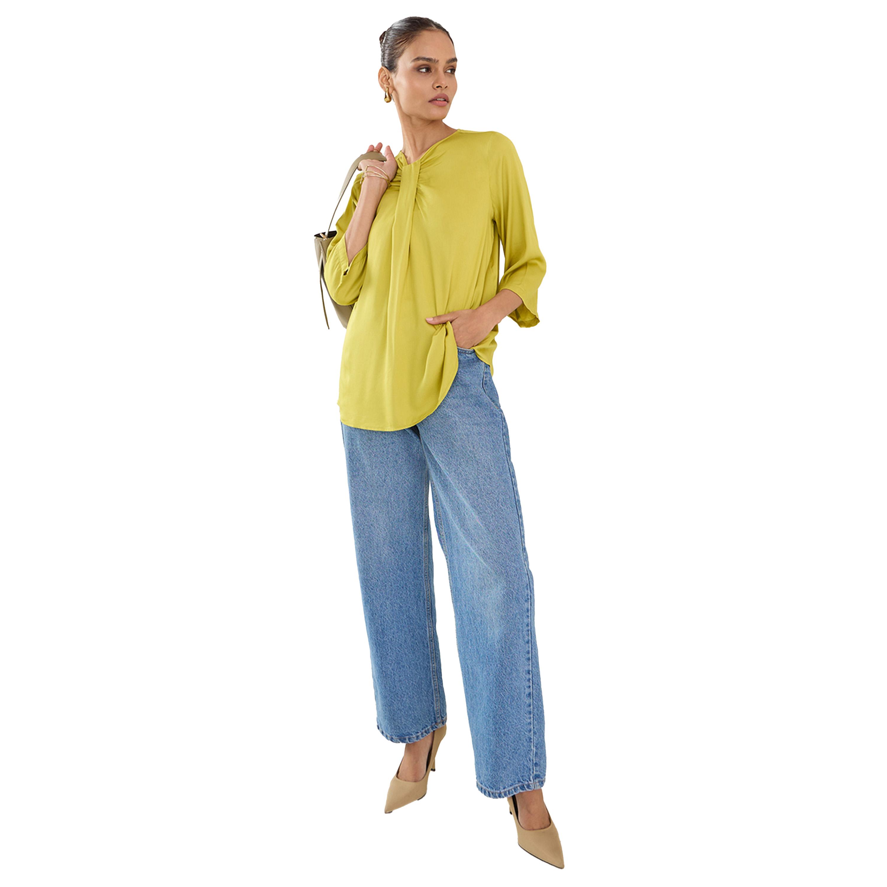 فيميلا × ستايلي-  بلوزة سادة مطوية بأكمام 3/4-women-clothing-shirtsandblouses-blouses-image-4