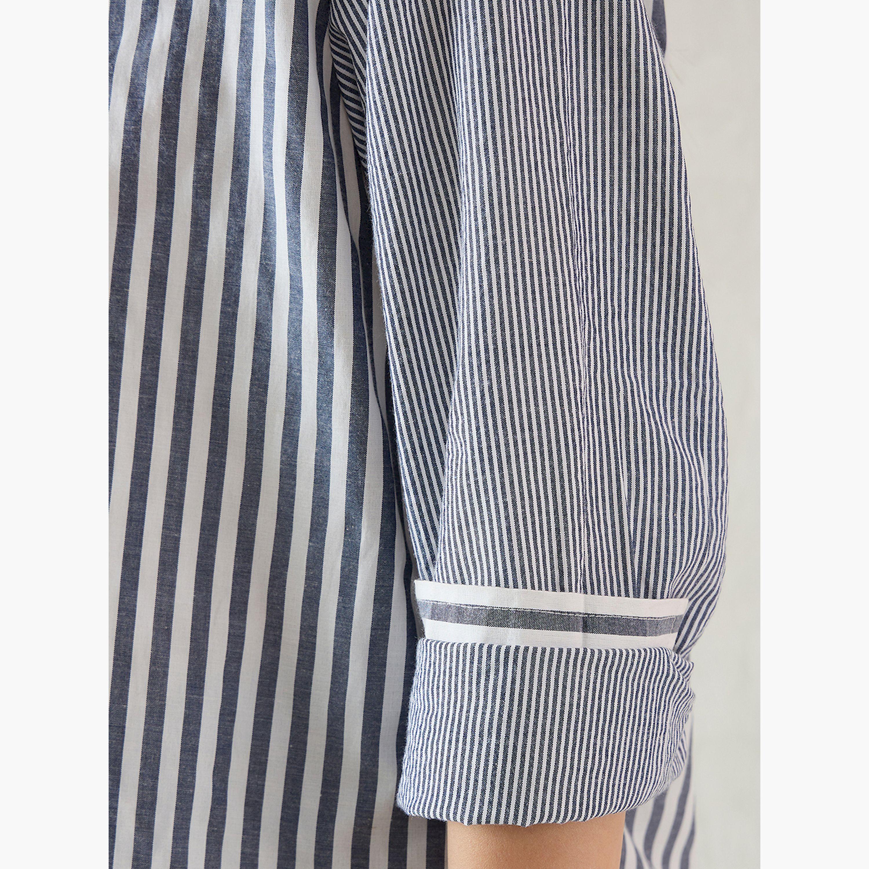 Femmella X Styli Striped Raglan Sleeve Button Down Shirt-women-clothing-shirtsandblouses-shirts-image-5