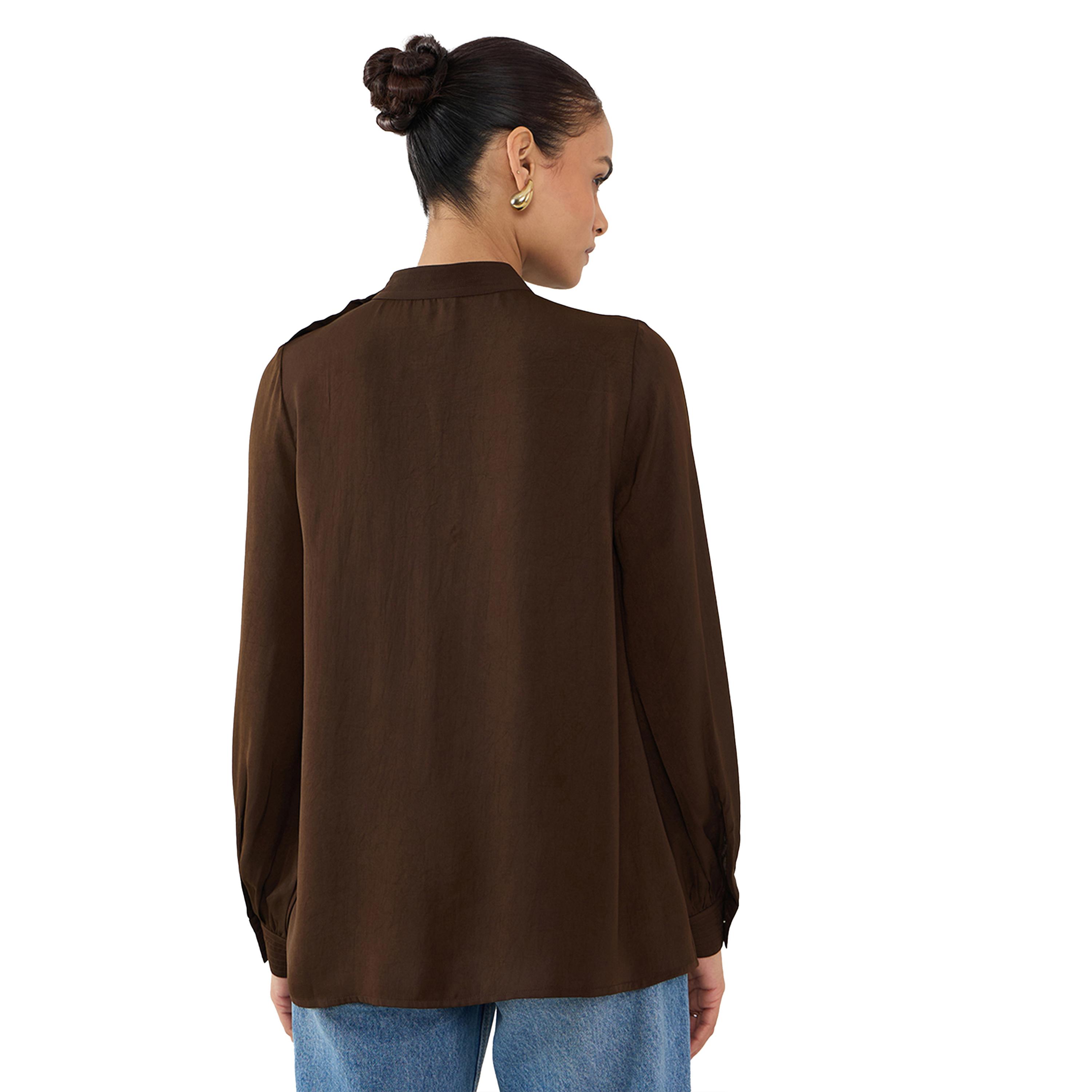 Femmella X Styli Plain Satin Shoulder Button Detail Top-women-clothing-shirtsandblouses-blouses-image-2