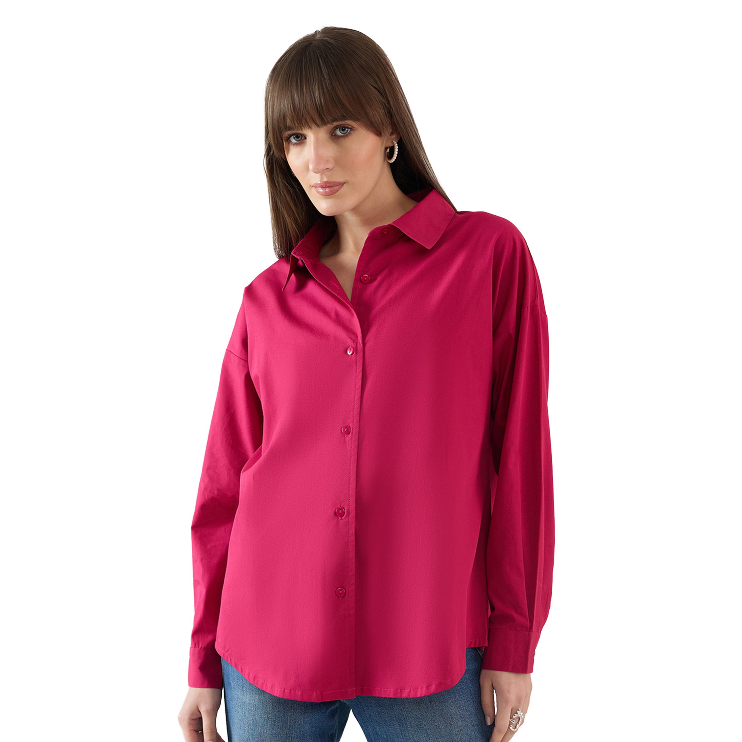 Femmella X Styli Solid Back Button Detail Dropped Shoulder Shirt-women-clothing-shirtsandblouses-shirts-image-1