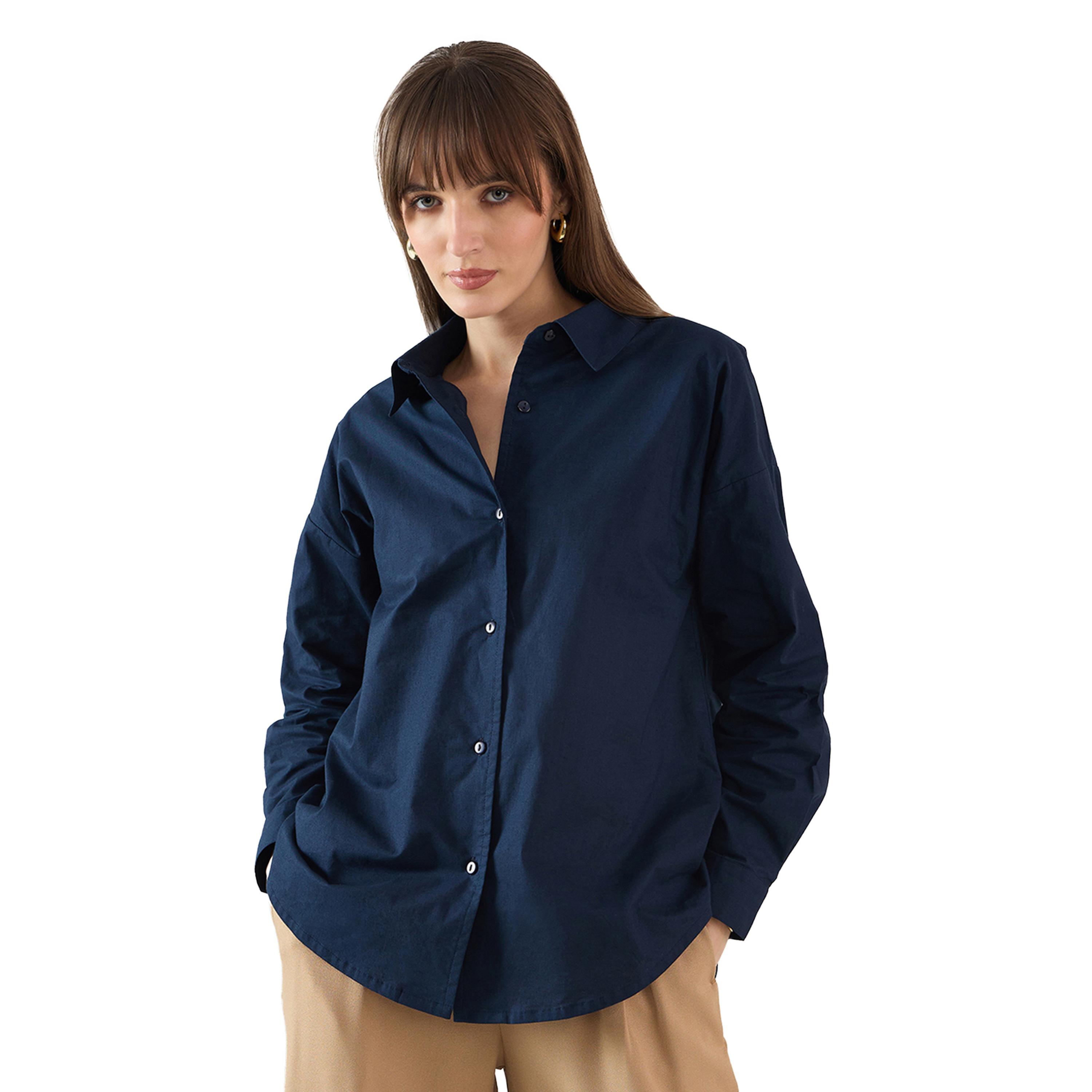 Femmella X Styli Solid Back Button Detail Oversized Shirt-women-clothing-shirtsandblouses-shirts-image-1