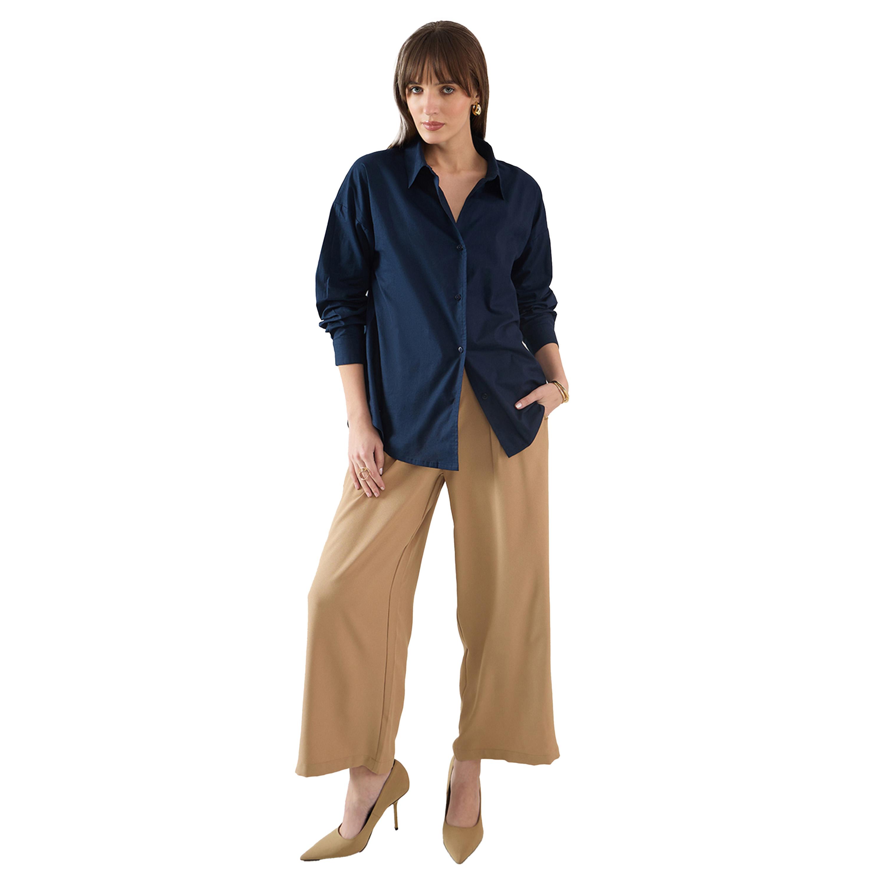Femmella X Styli Solid Back Button Detail Oversized Shirt-women-clothing-shirtsandblouses-shirts-image-4