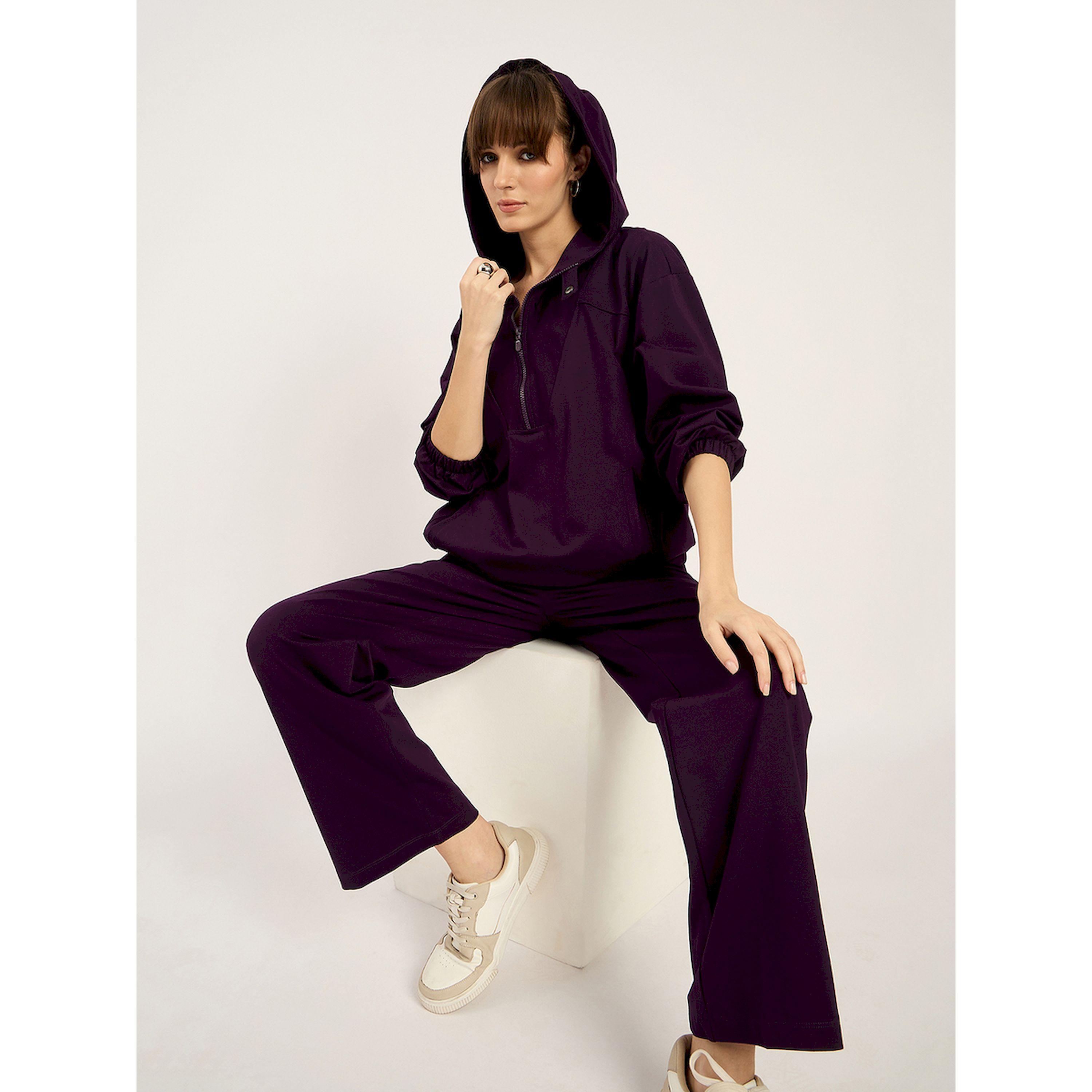فيميلا × ستايلي-  هوديي وسروال بنصف سحاب سادة-women-clothing-coordsets-image-6